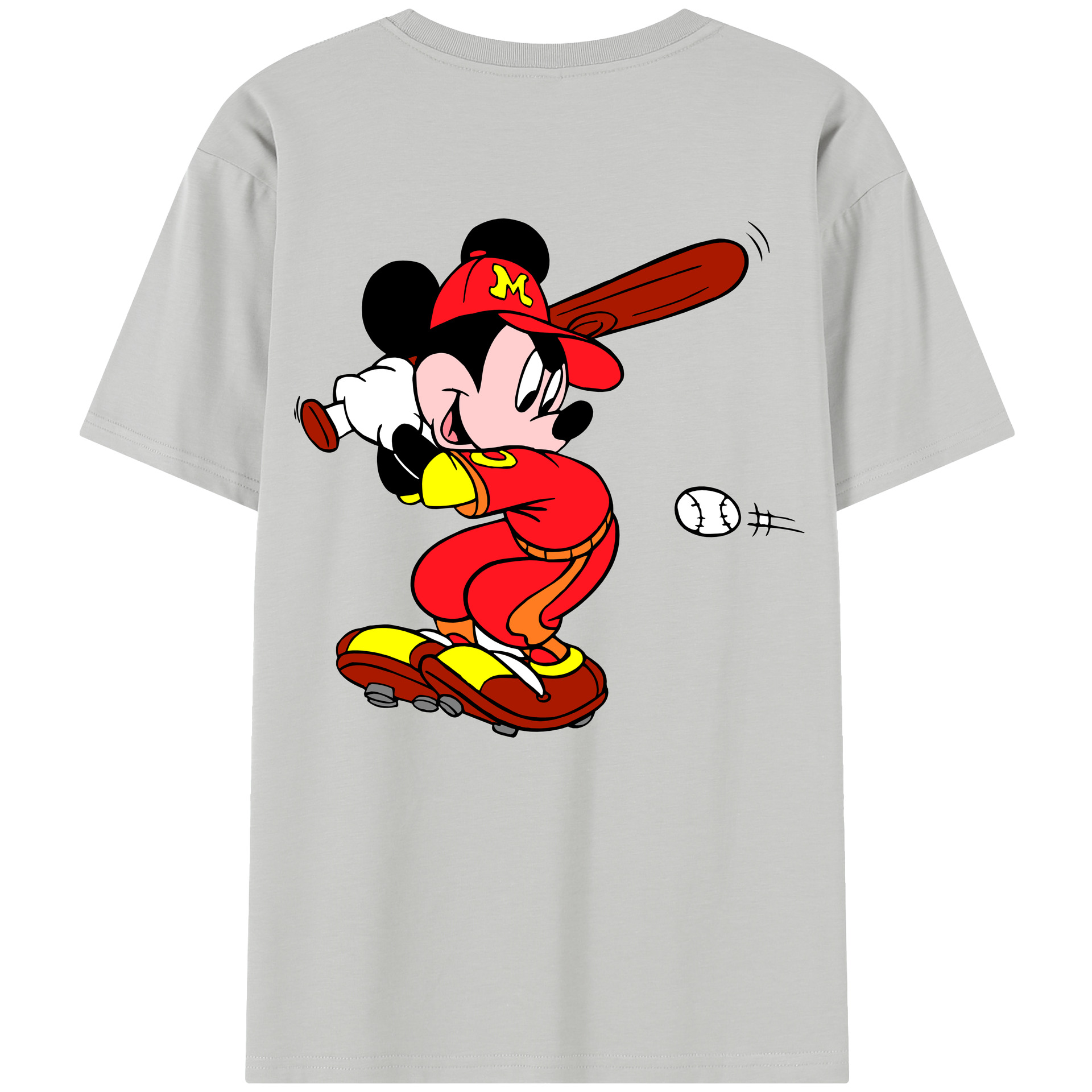 （画像用） ミッキーマウス Mickey Mouse 綿100％半袖Tシャツ（背面プリント）