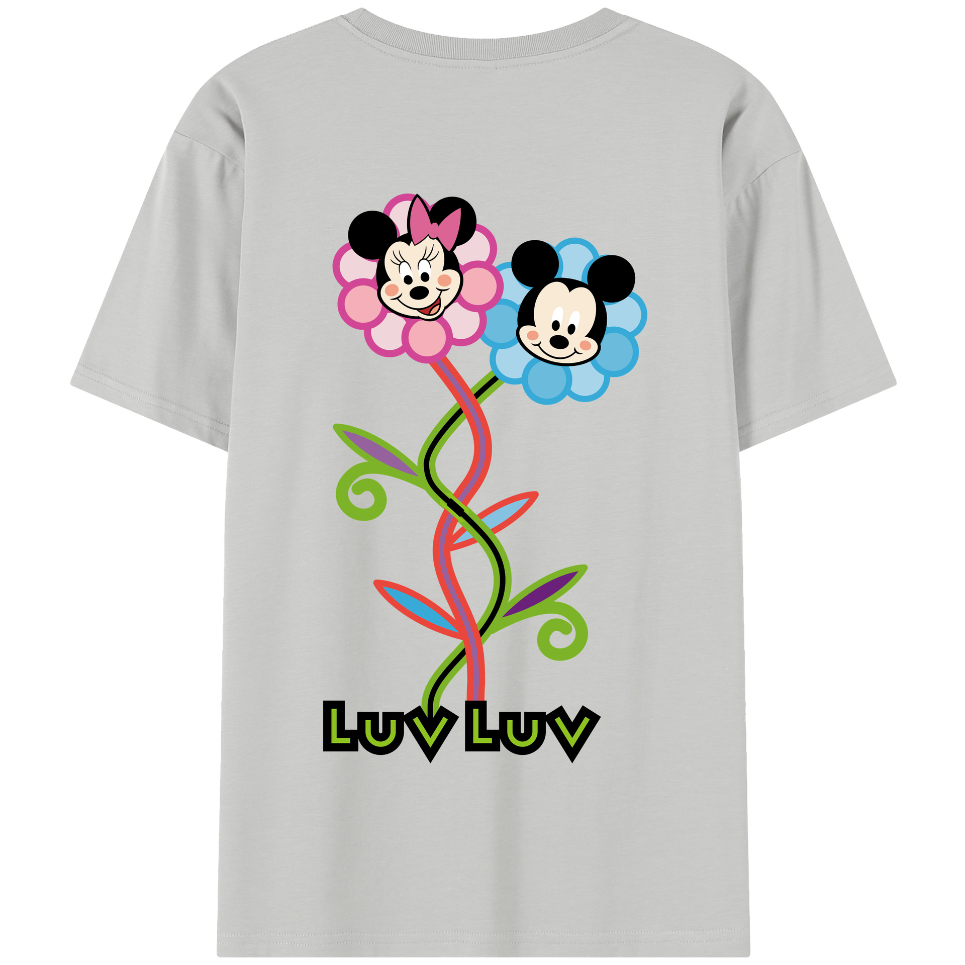 （画像用） ミッキーマウス Mickey Mouse 綿100％半袖Tシャツ（背面プリント）