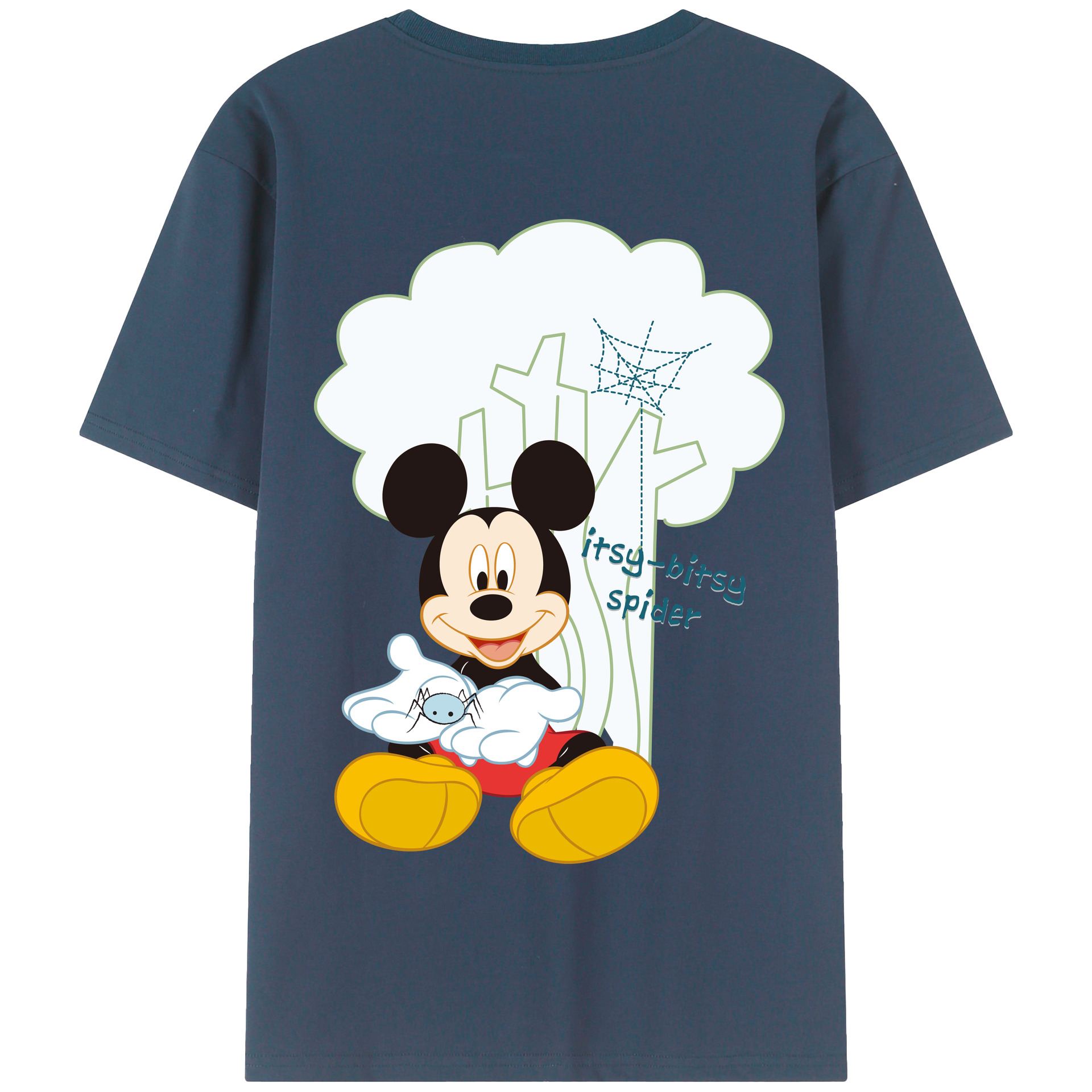 （画像用） ミッキーマウス Mickey Mouse 綿100％半袖Tシャツ（背面プリント）