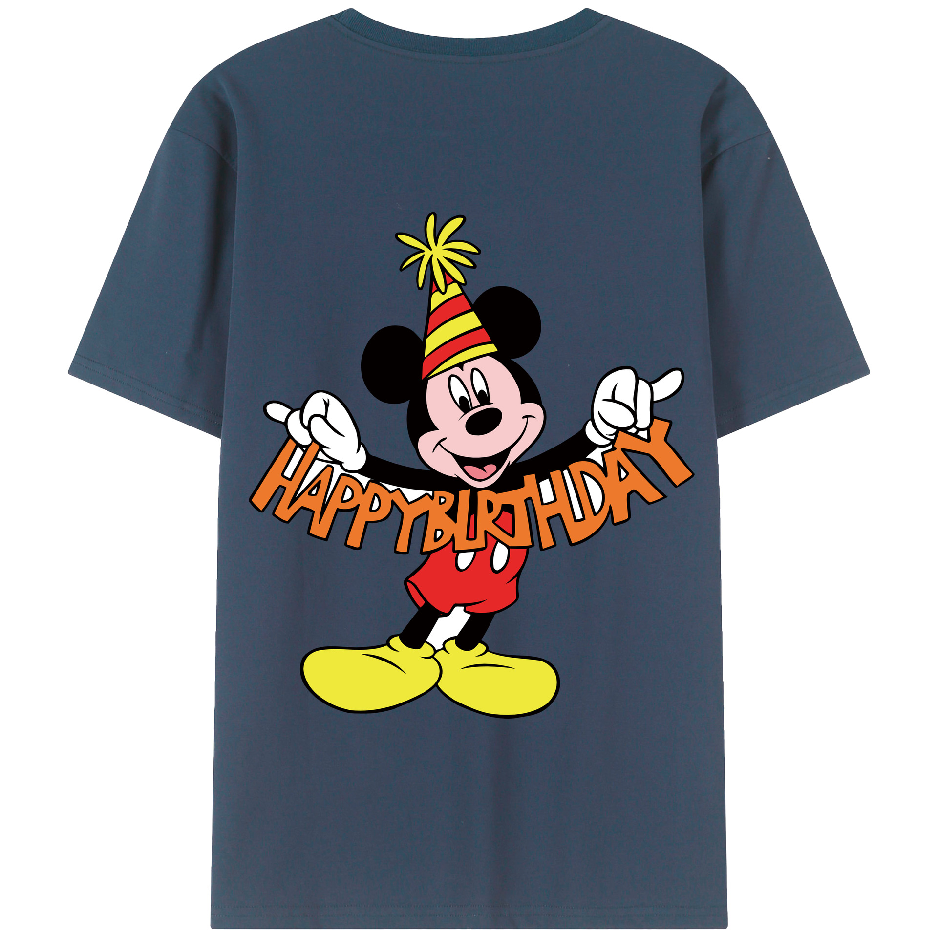 （画像用） ミッキーマウス Mickey Mouse 綿100％半袖Tシャツ（背面プリント）