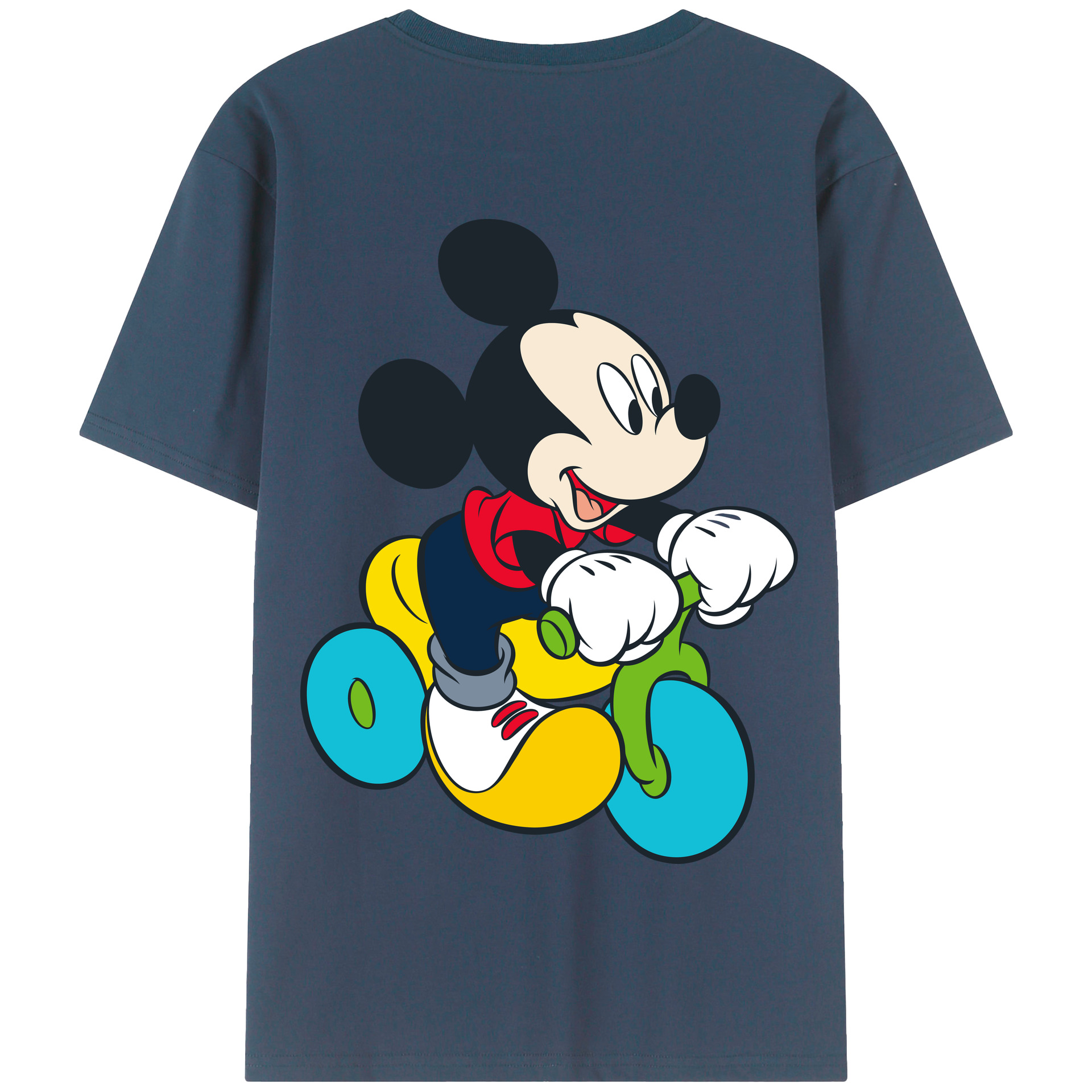 （画像用） ミッキーマウス Mickey Mouse 綿100％半袖Tシャツ（背面プリント）