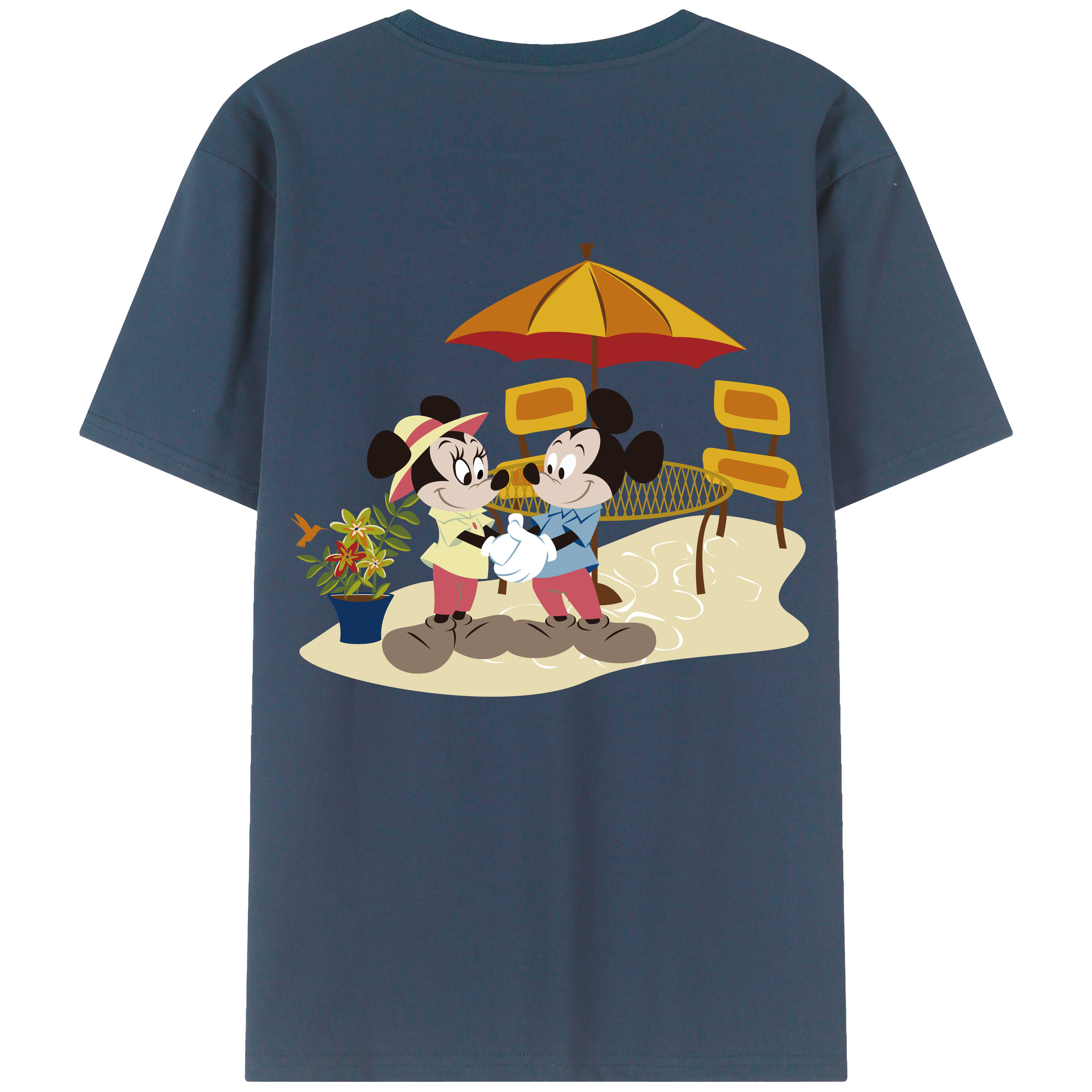 （画像用） ミッキーマウス Mickey Mouse 綿100％半袖Tシャツ（背面プリント）