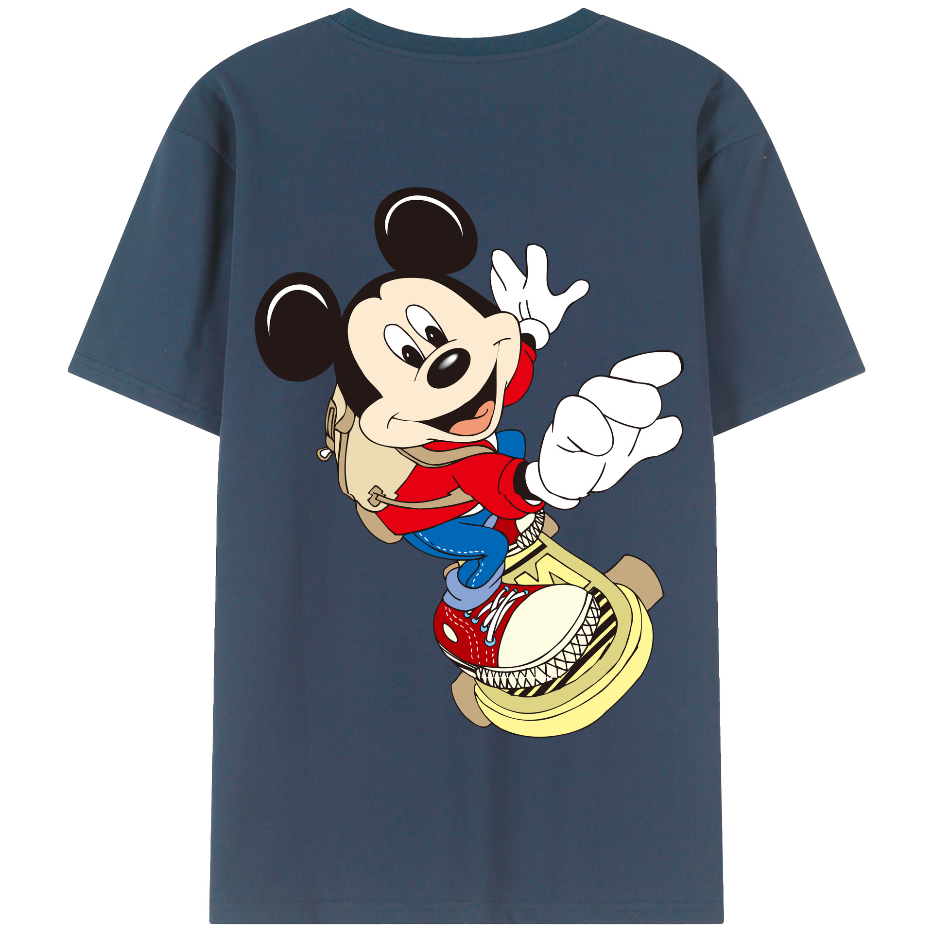 （画像用） ミッキーマウス Mickey Mouse 綿100％半袖Tシャツ（背面プリント）