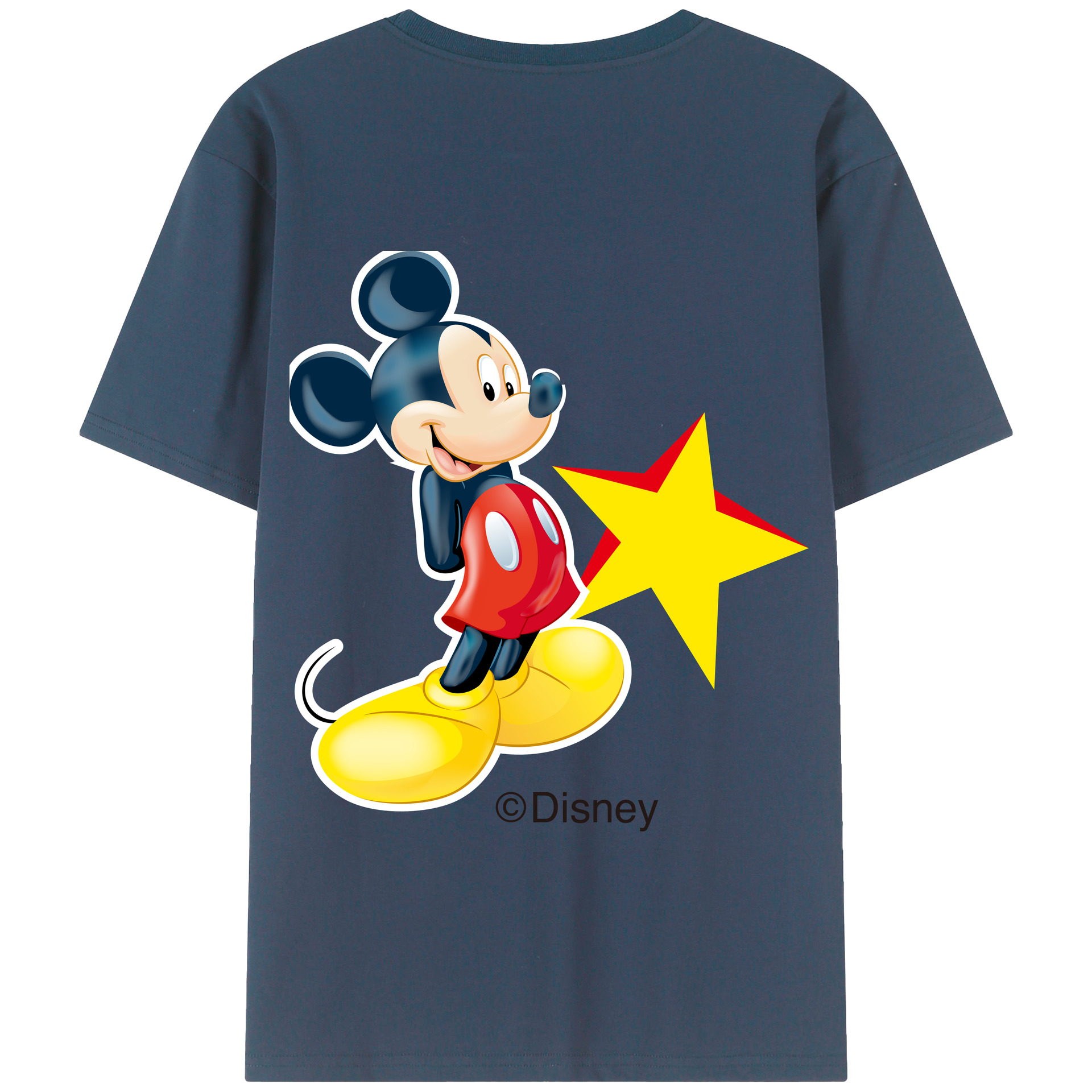 （画像用） ミッキーマウス Mickey Mouse 綿100％半袖Tシャツ（背面プリント）