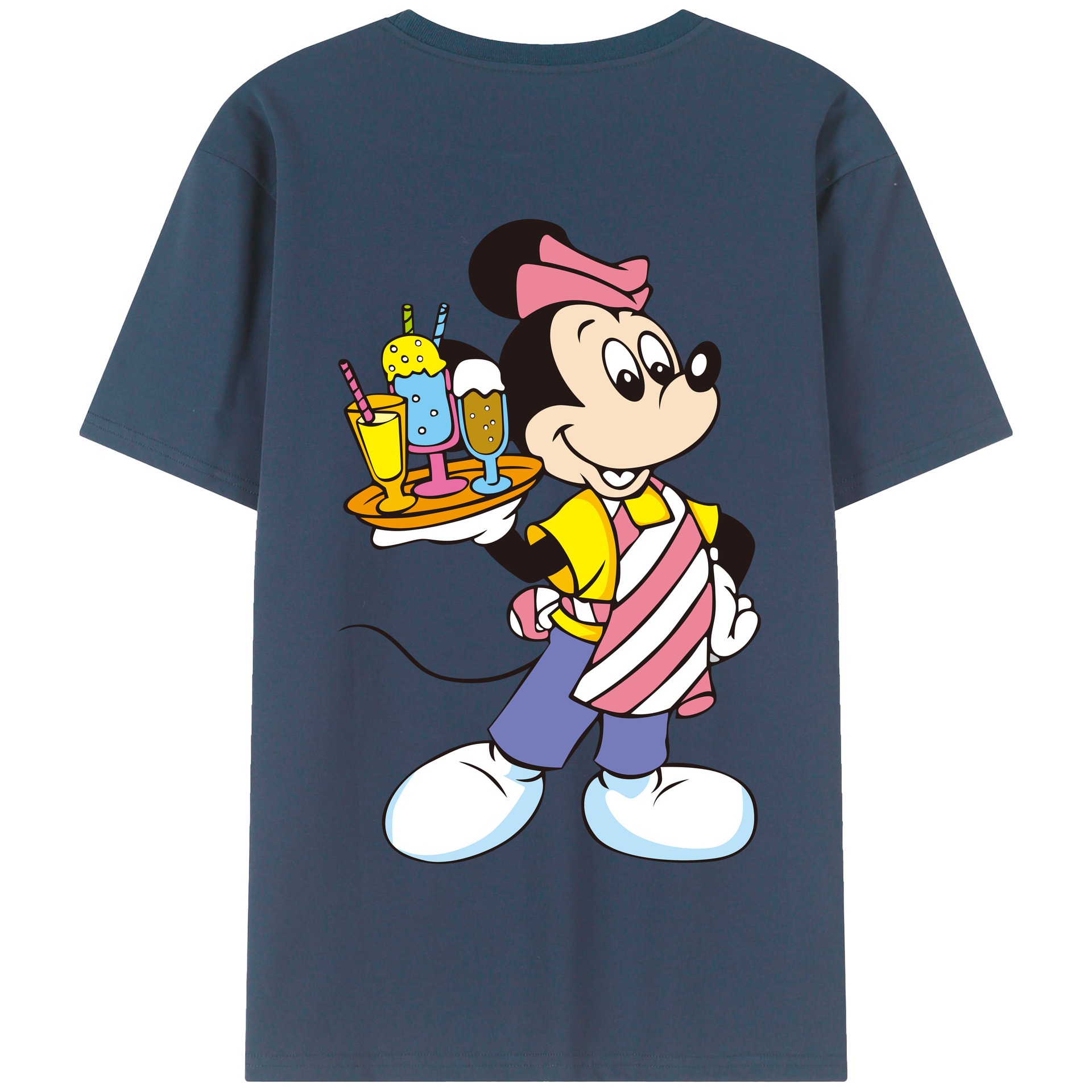 （画像用） ミッキーマウス Mickey Mouse 綿100％半袖Tシャツ（背面プリント）