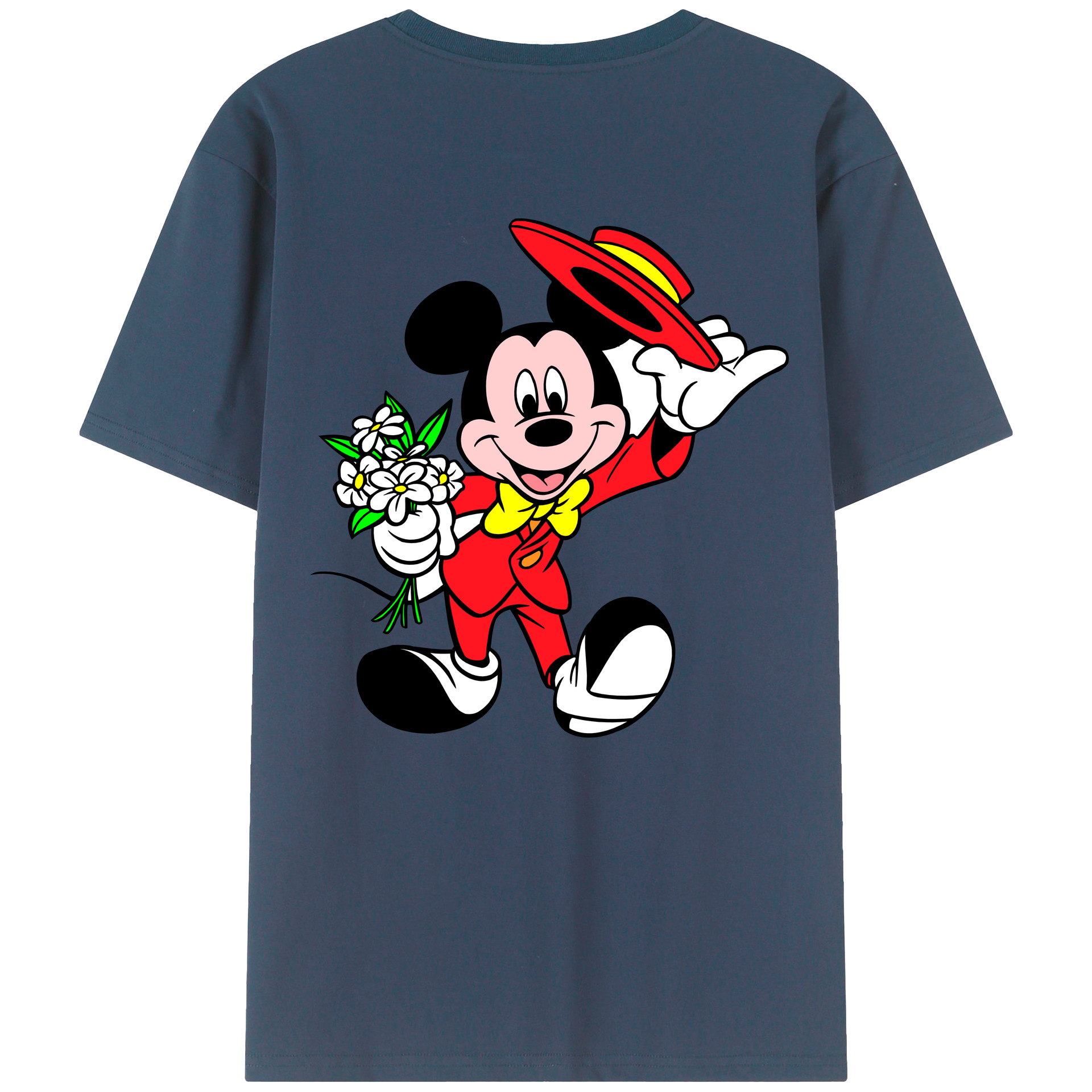 （画像用） ミッキーマウス Mickey Mouse 綿100％半袖Tシャツ（背面プリント）