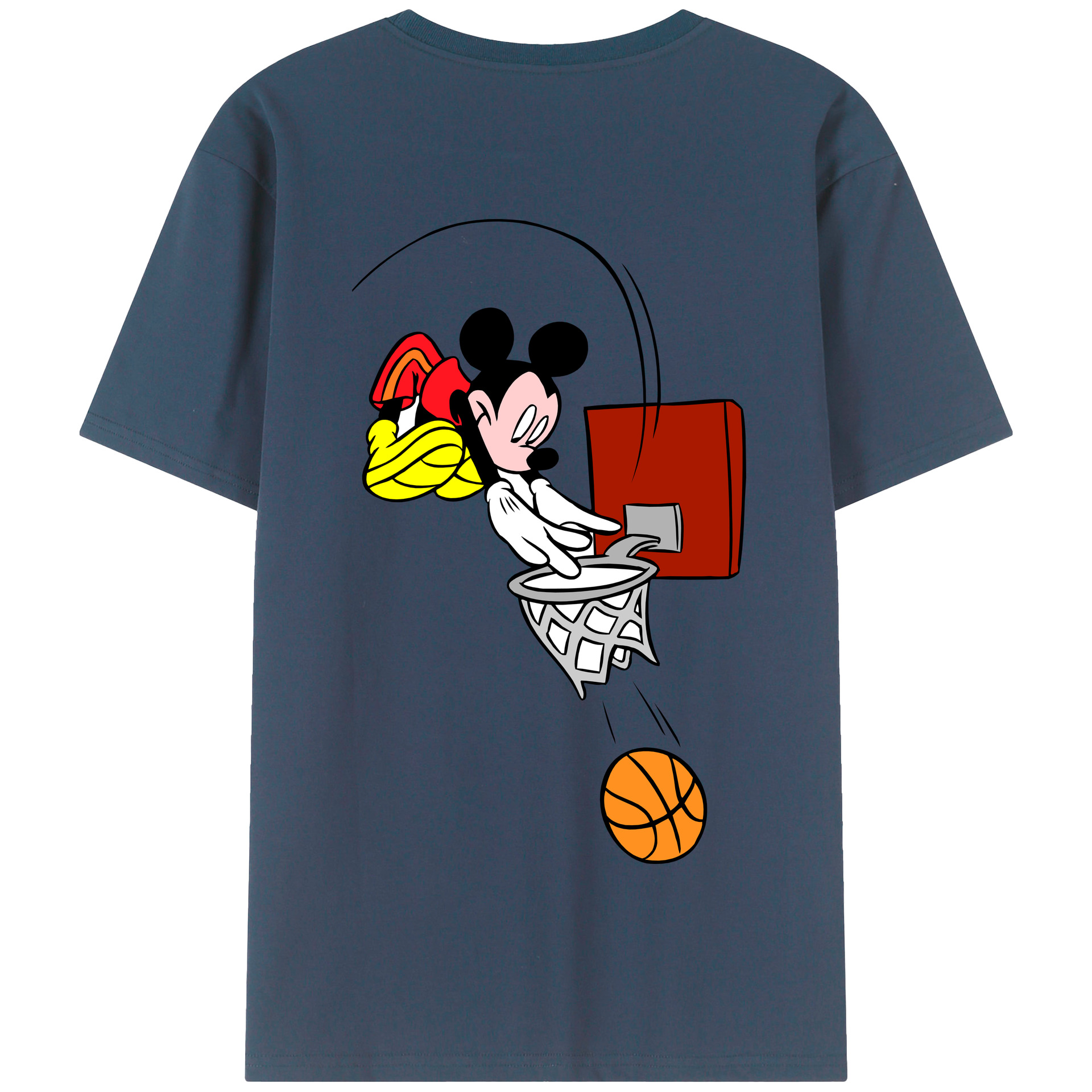 （画像用） ミッキーマウス Mickey Mouse 綿100％半袖Tシャツ（背面プリント）