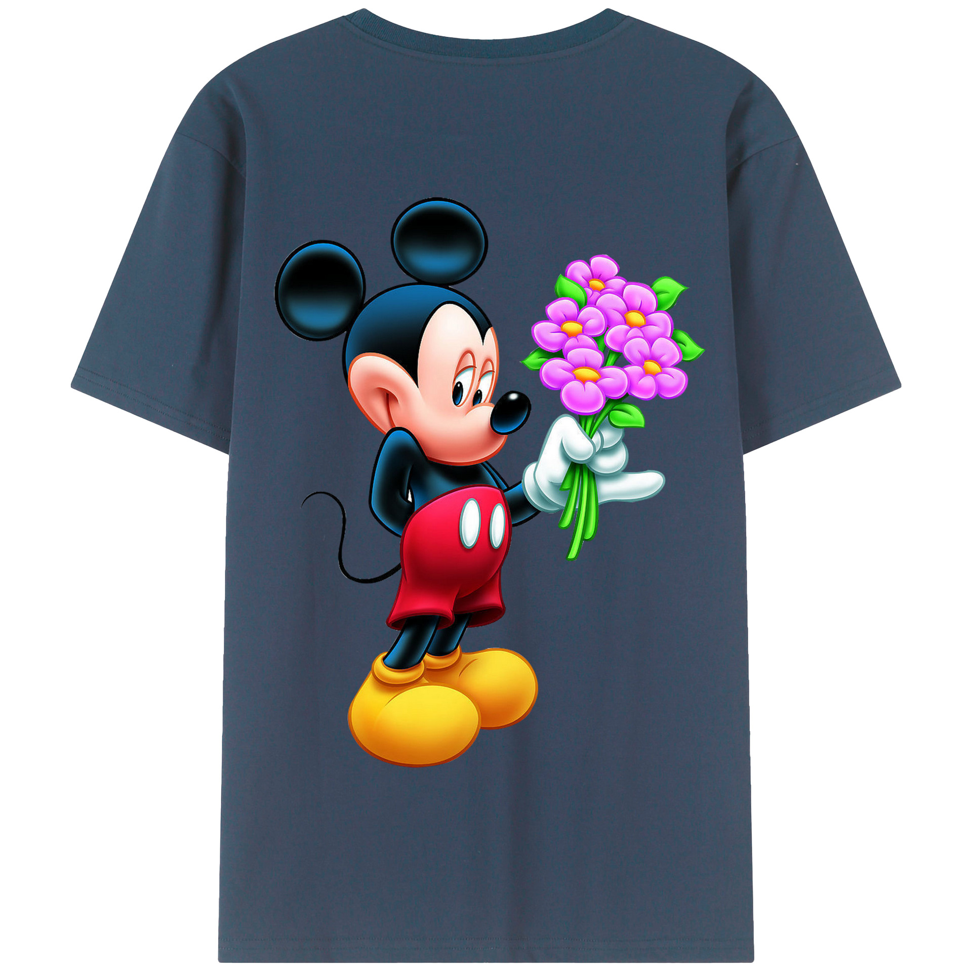 （画像用） ミッキーマウス Mickey Mouse 綿100％半袖Tシャツ（背面プリント）