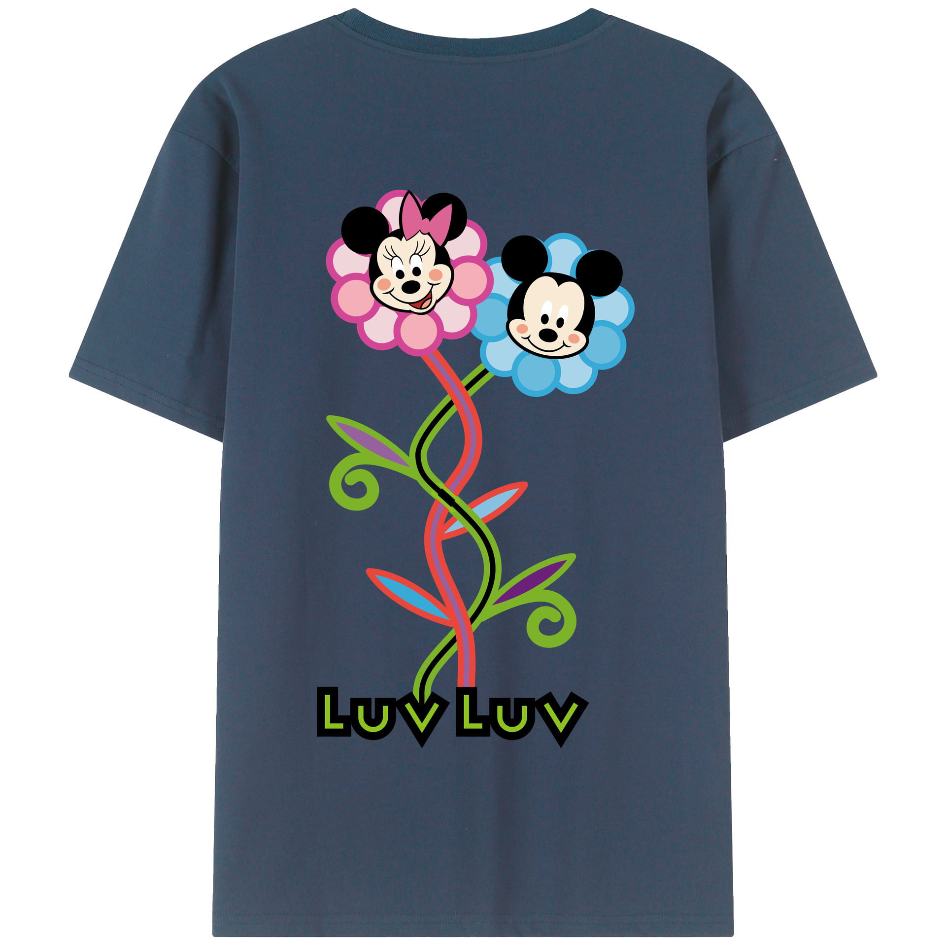 （画像用） ミッキーマウス Mickey Mouse 綿100％半袖Tシャツ（背面プリント）