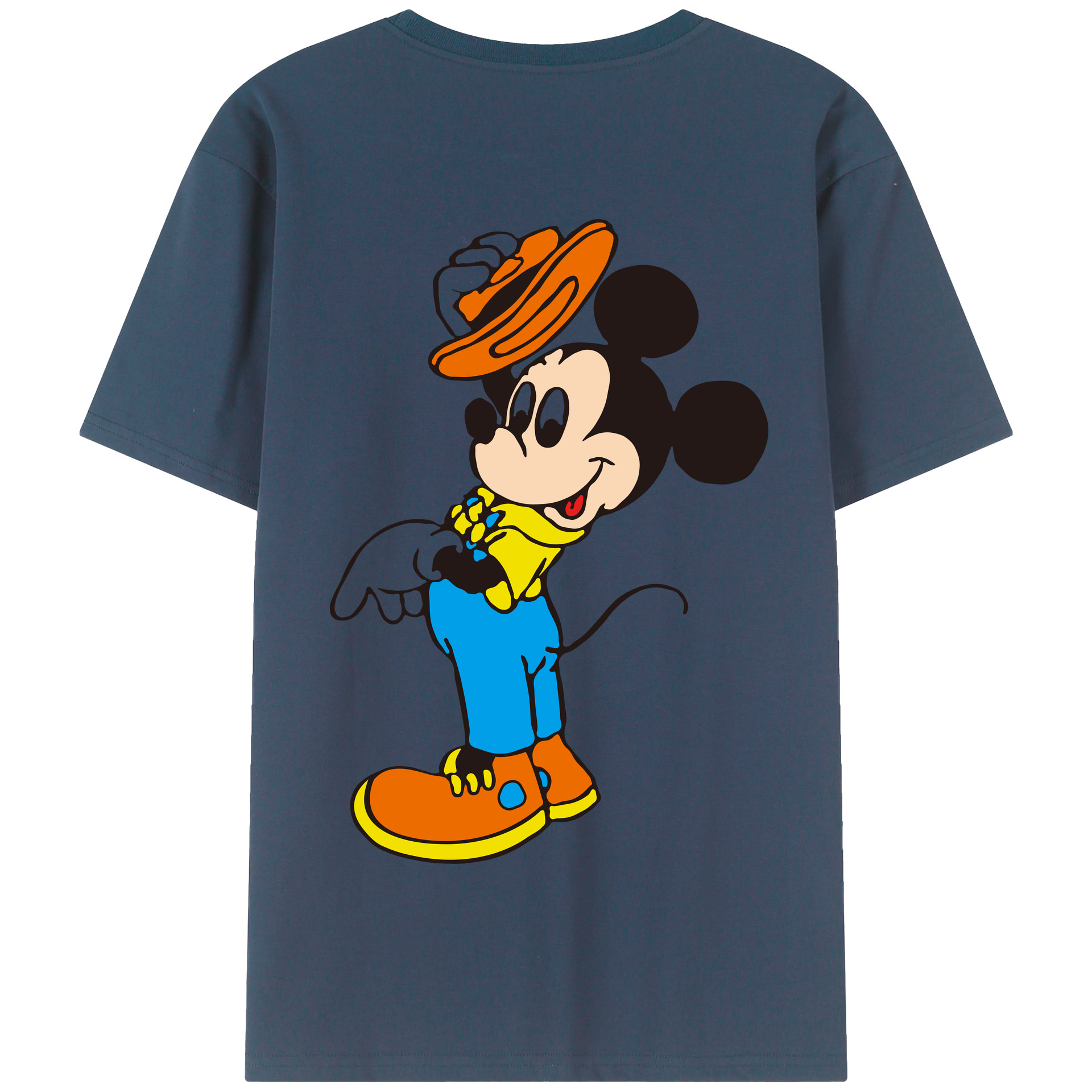 （画像用） ミッキーマウス Mickey Mouse 綿100％半袖Tシャツ（背面プリント）