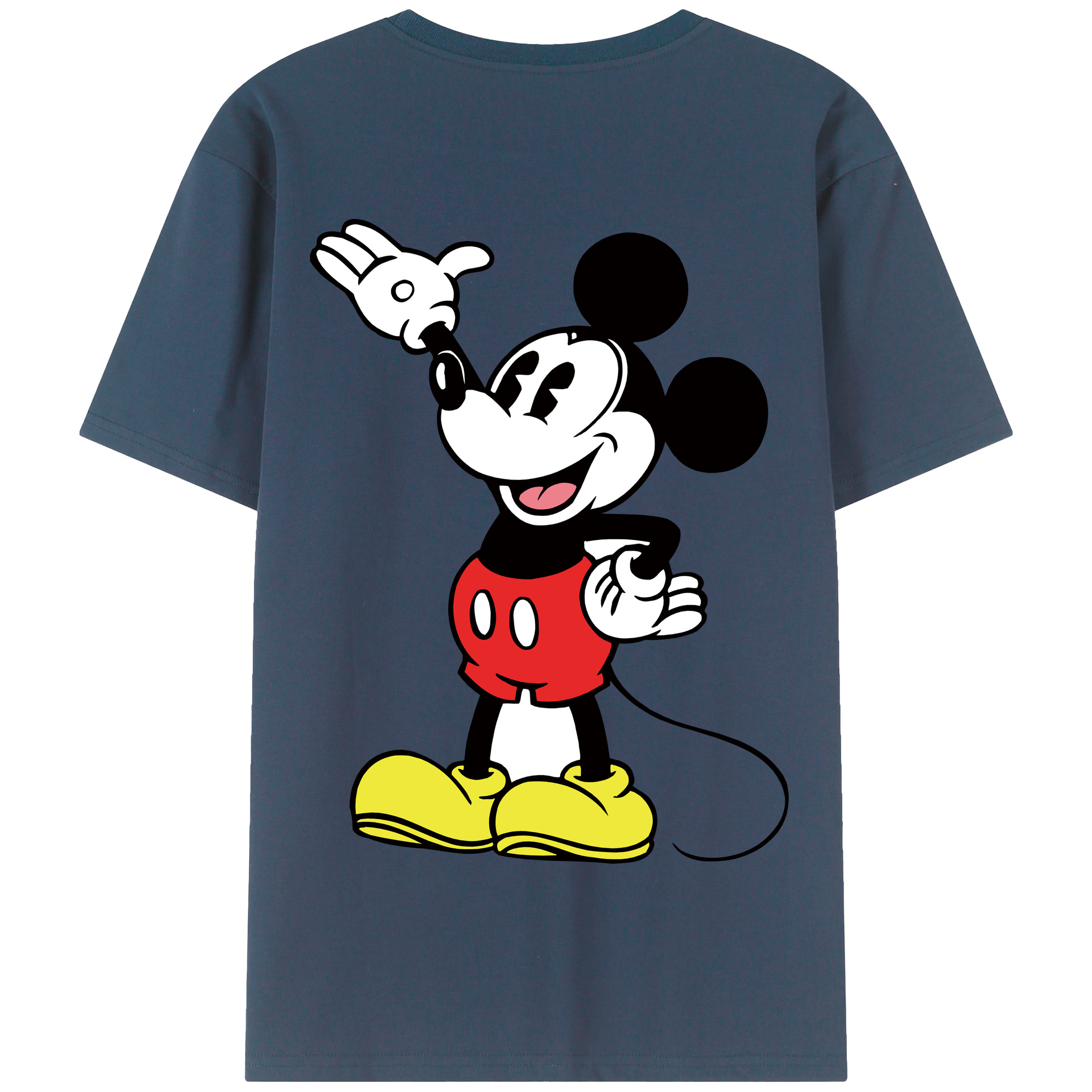（画像用） ミッキーマウス Mickey Mouse 綿100％半袖Tシャツ（背面プリント）