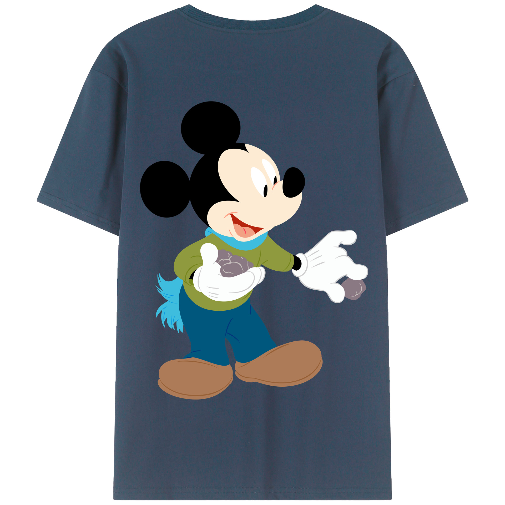 （画像用） ミッキーマウス Mickey Mouse 綿100％半袖Tシャツ（背面プリント）
