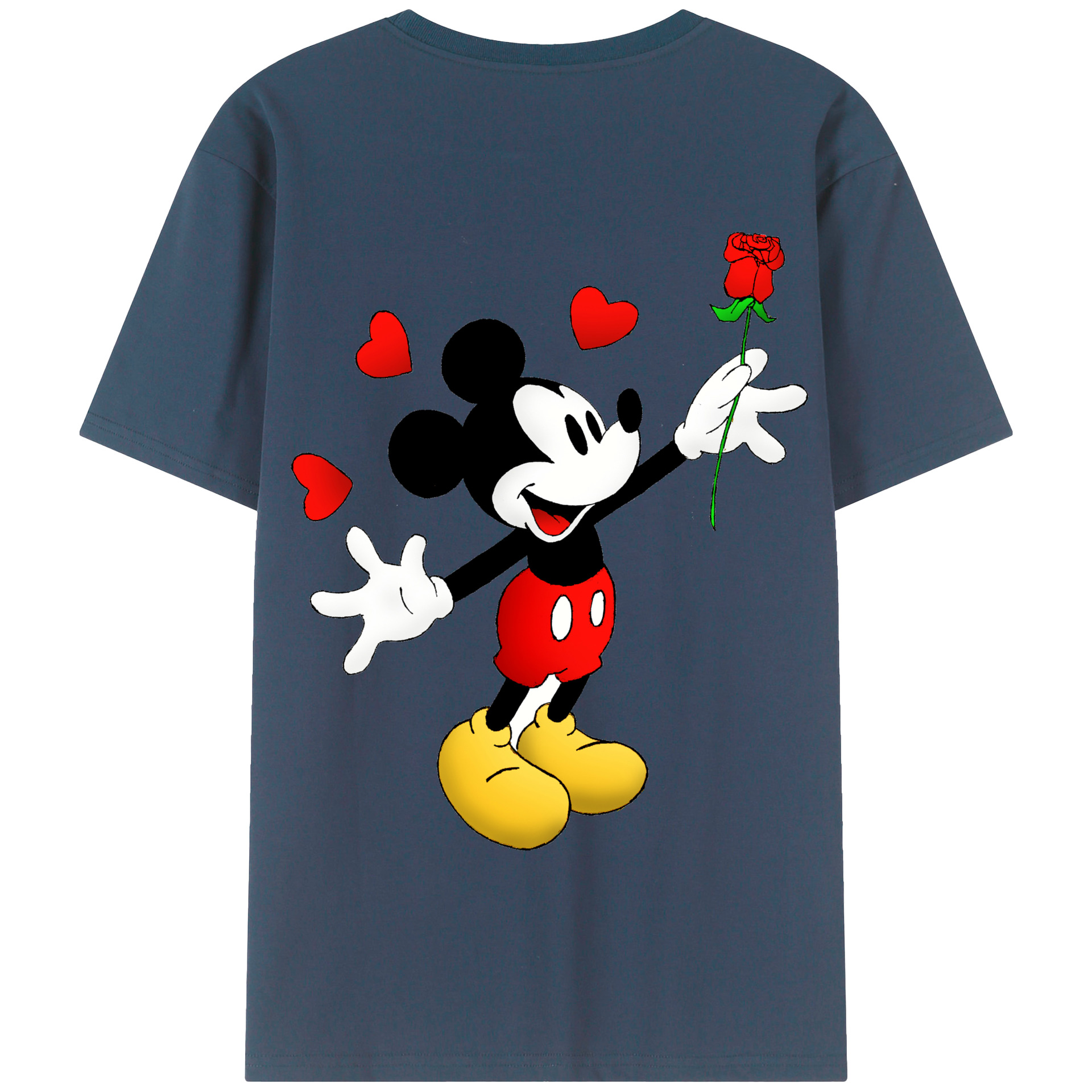 （画像用） ミッキーマウス Mickey Mouse 綿100％半袖Tシャツ（背面プリント）