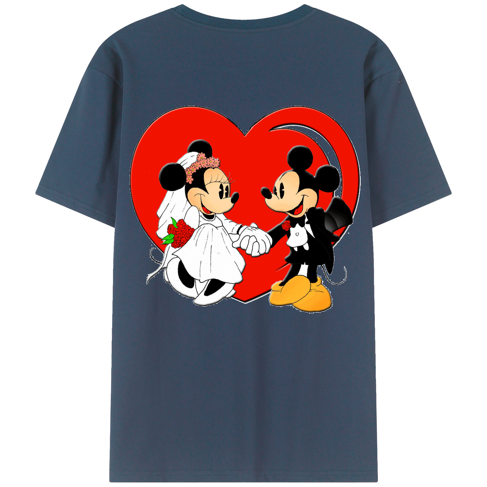 （画像用） ミッキーマウス Mickey Mouse 綿100％半袖Tシャツ（背面プリント）