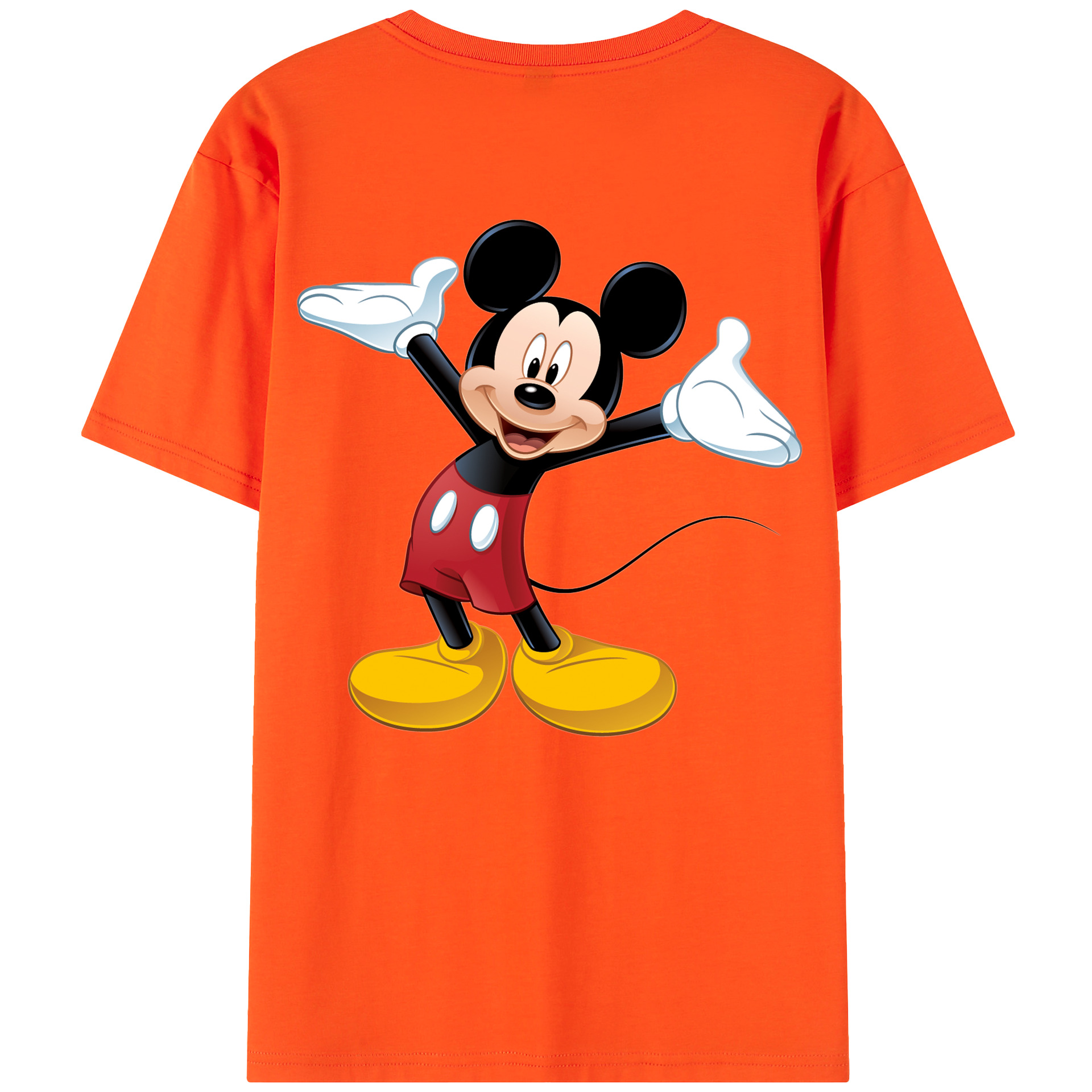 （画像用） ミッキーマウス Mickey Mouse 綿100％半袖Tシャツ（背面プリント）