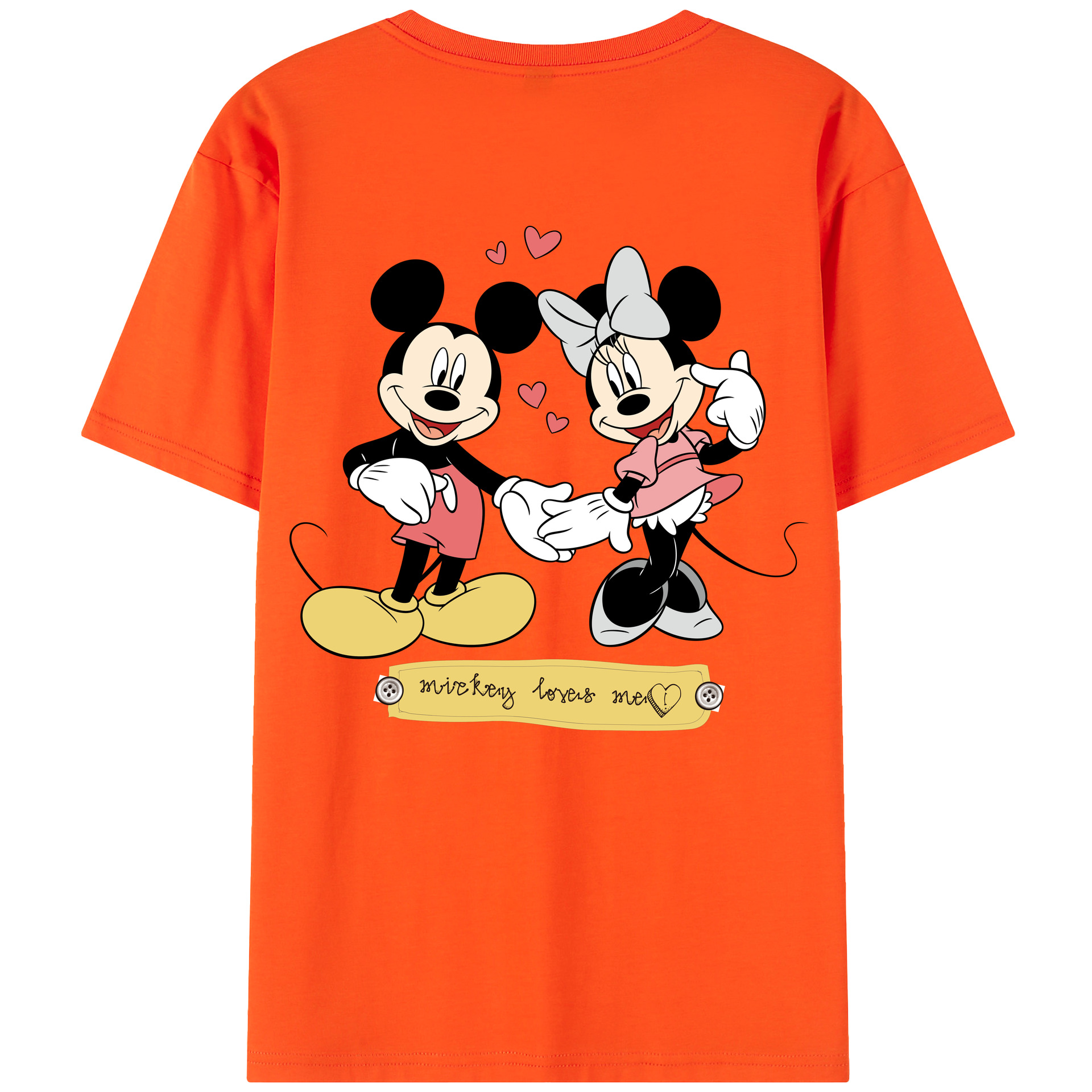 （画像用） ミッキーマウス Mickey Mouse 綿100％半袖Tシャツ（背面プリント）