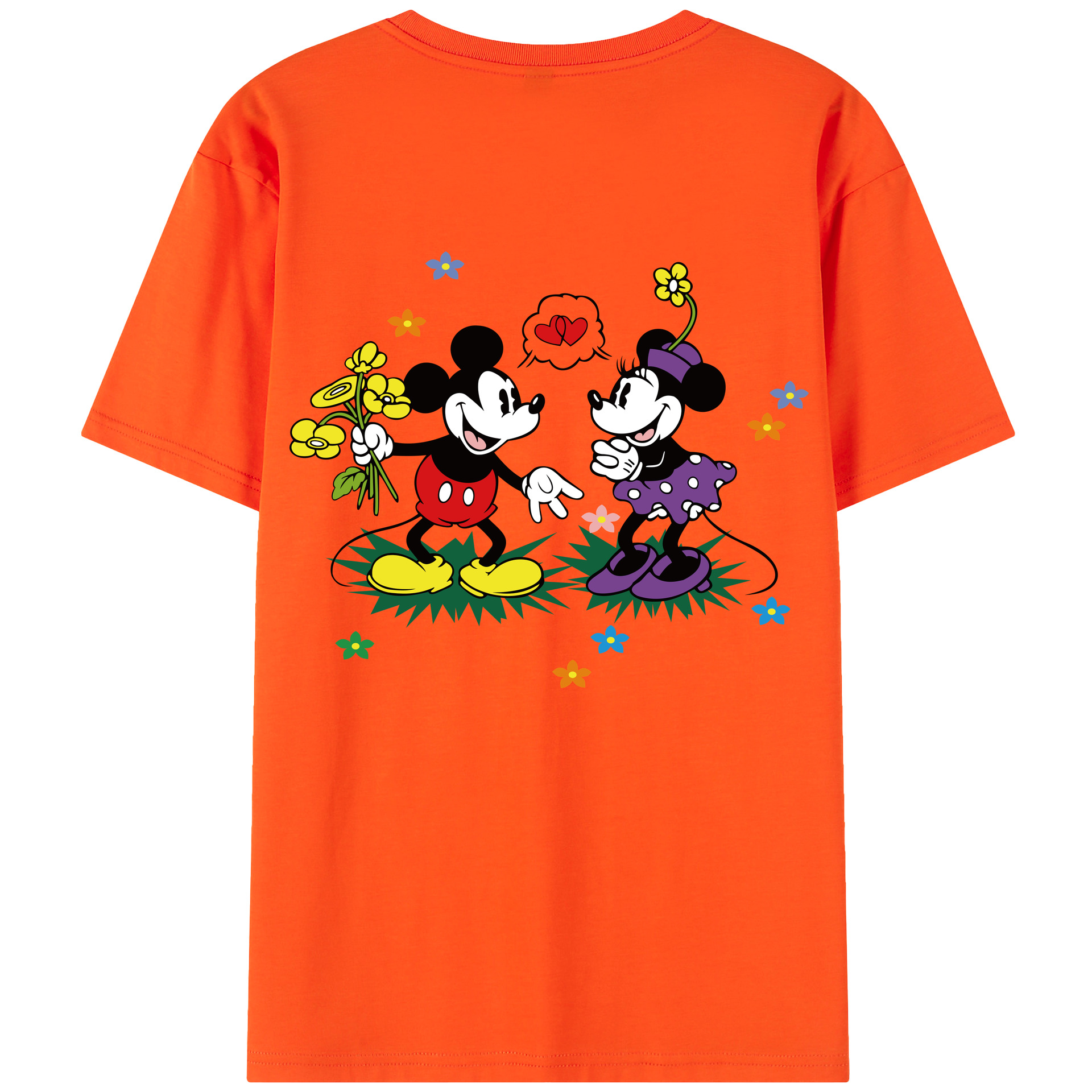 （画像用） ミッキーマウス Mickey Mouse 綿100％半袖Tシャツ（背面プリント）