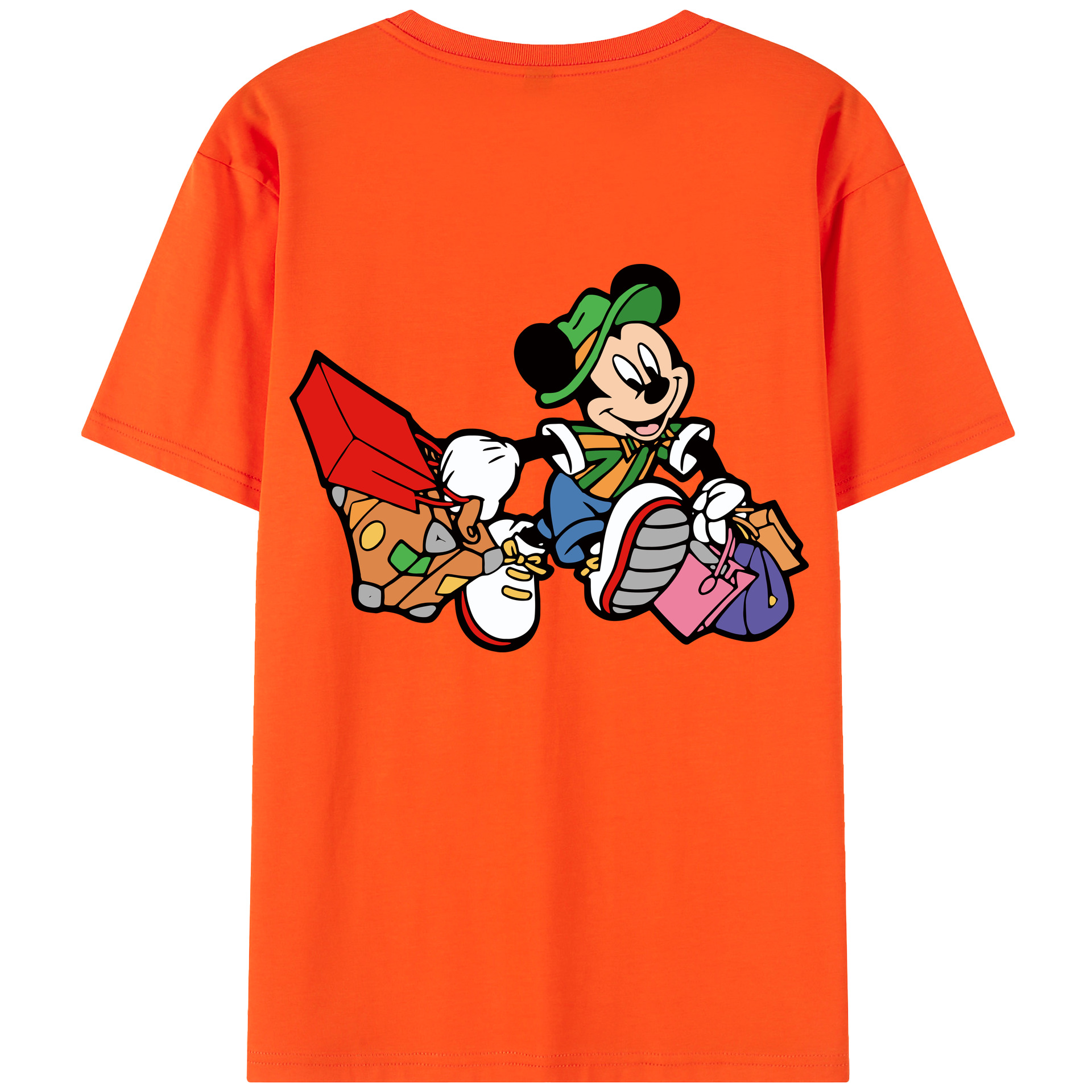 （画像用） ミッキーマウス Mickey Mouse 綿100％半袖Tシャツ（背面プリント）