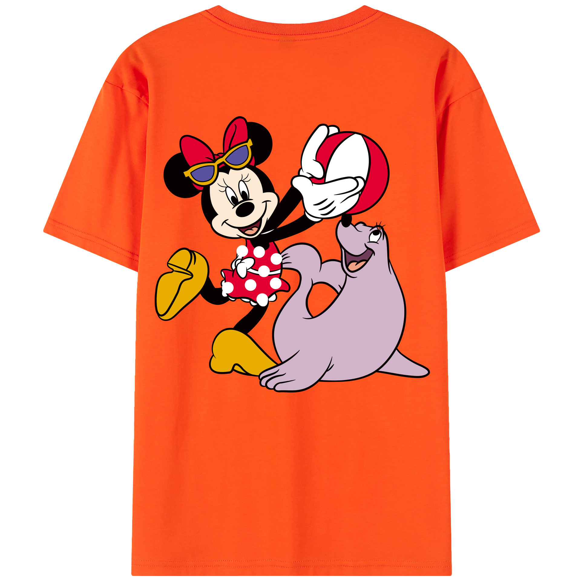 （画像用） ミッキーマウス Mickey Mouse 綿100％半袖Tシャツ（背面プリント）