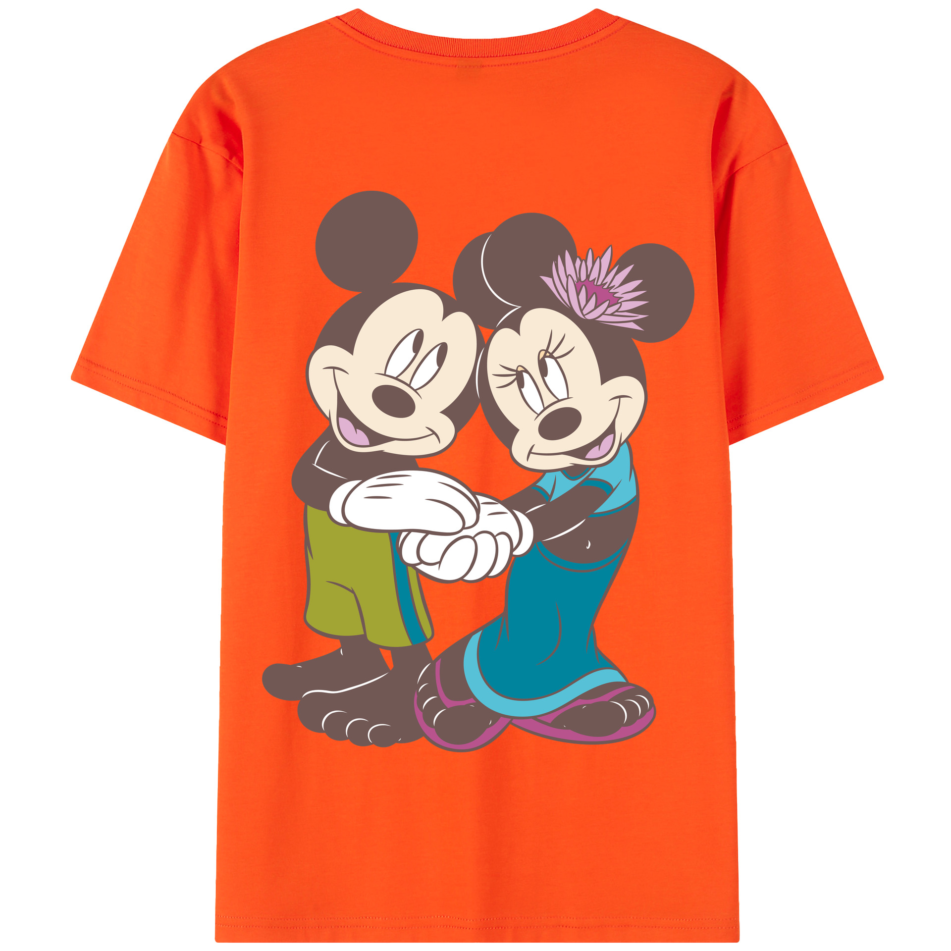 （画像用） ミッキーマウス Mickey Mouse 綿100％半袖Tシャツ（背面プリント）