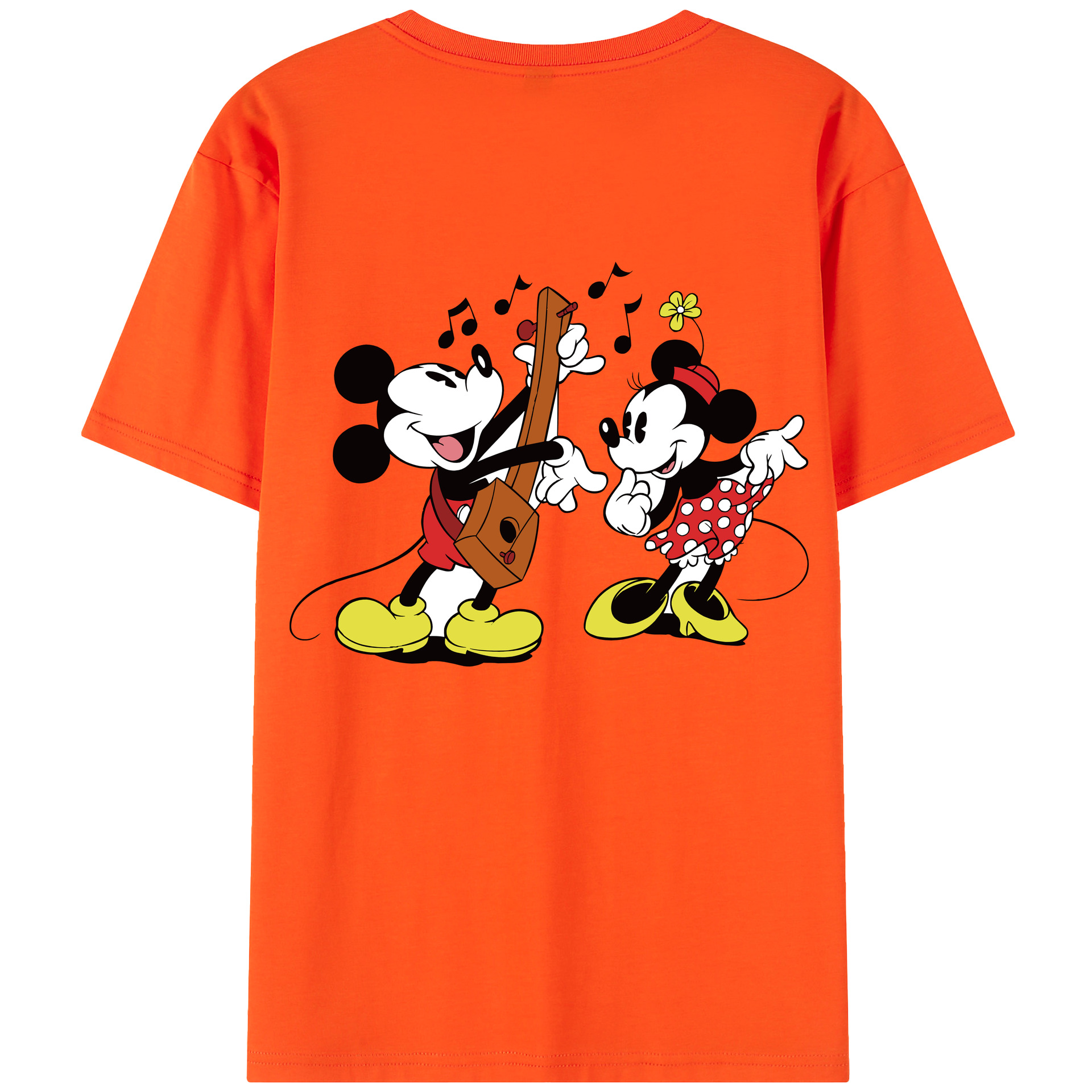 （画像用） ミッキーマウス Mickey Mouse 綿100％半袖Tシャツ（背面プリント）