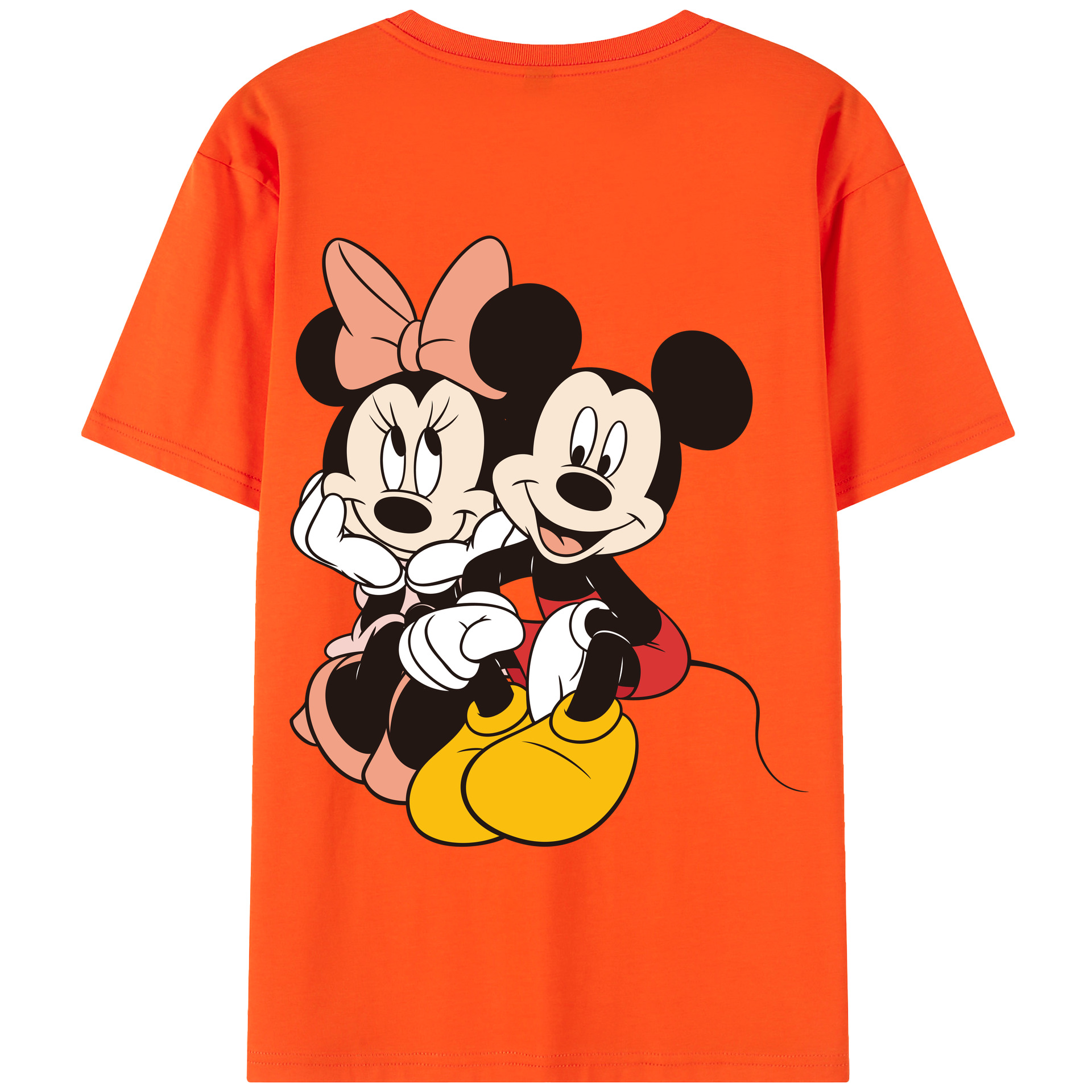 （画像用） ミッキーマウス Mickey Mouse 綿100％半袖Tシャツ（背面プリント）