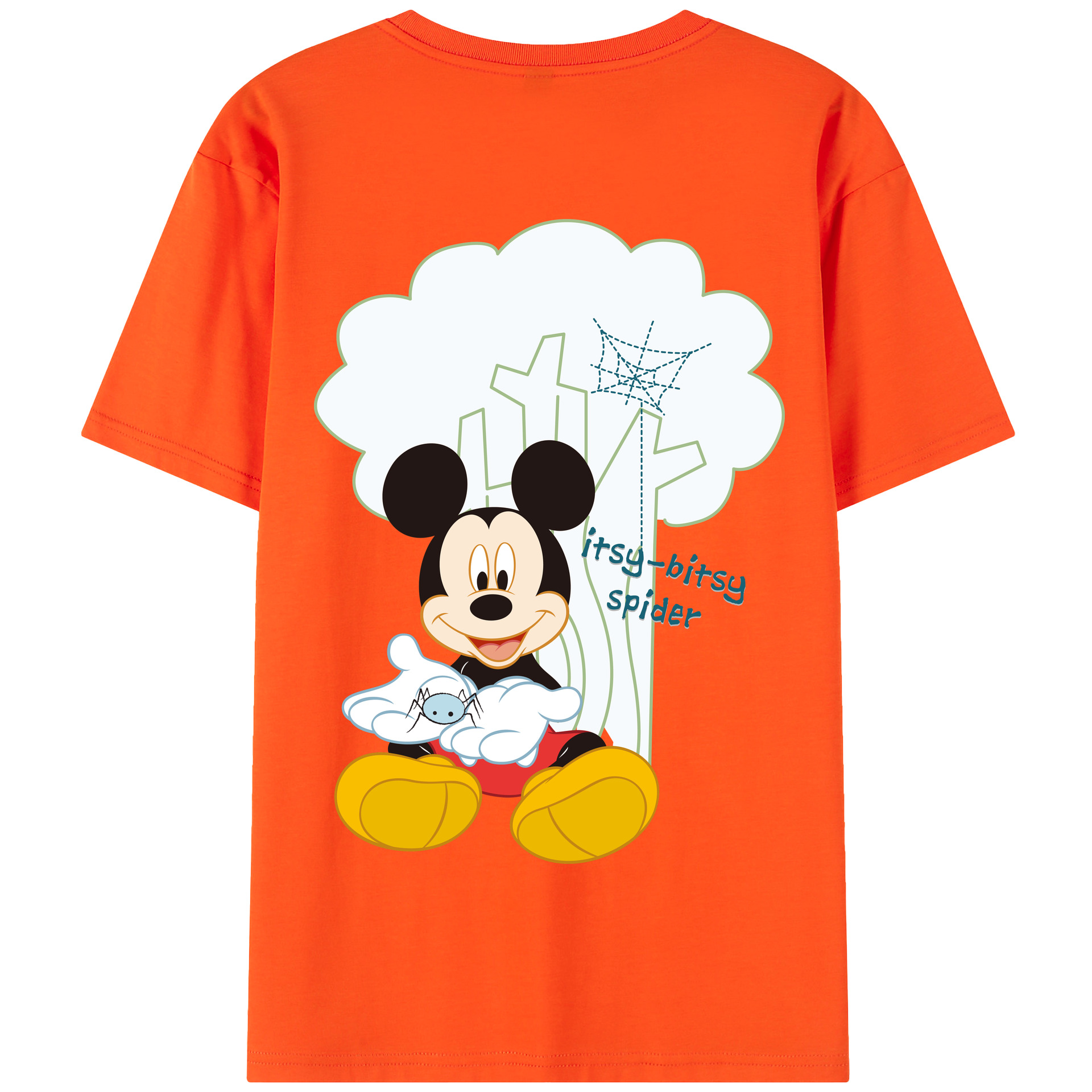 （画像用） ミッキーマウス Mickey Mouse 綿100％半袖Tシャツ（背面プリント）