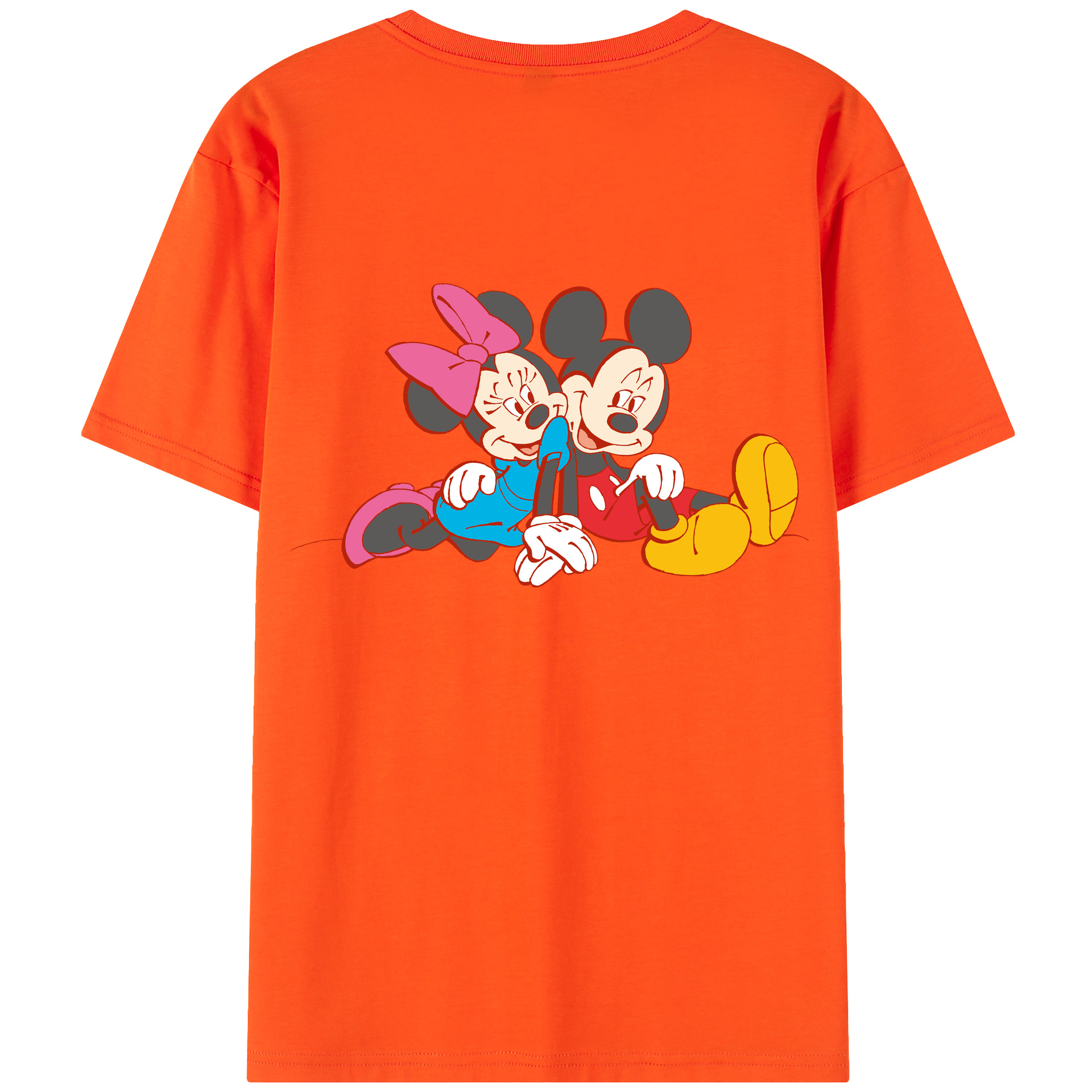 （画像用） ミッキーマウス Mickey Mouse 綿100％半袖Tシャツ（背面プリント）