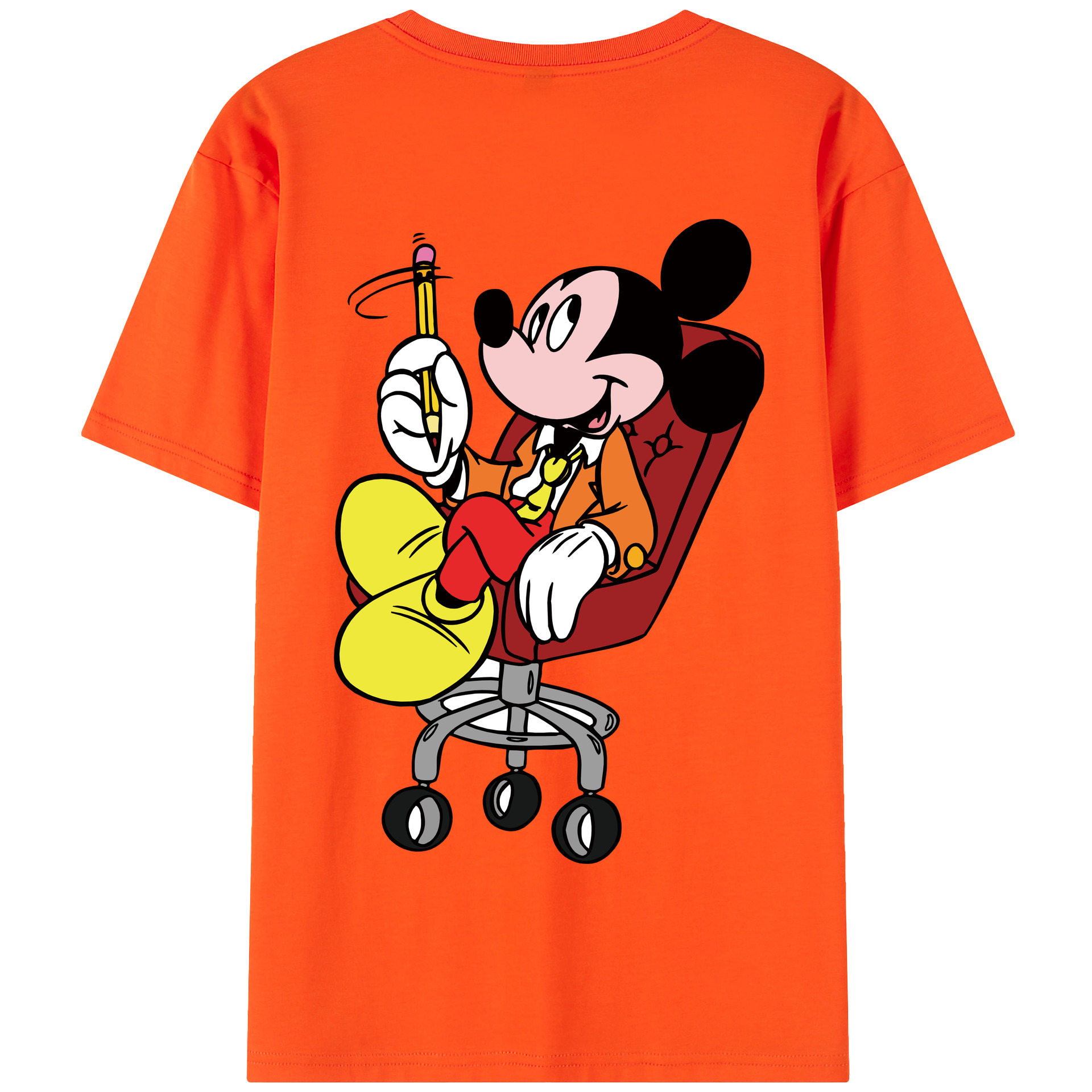 （画像用） ミッキーマウス Mickey Mouse 綿100％半袖Tシャツ（背面プリント）