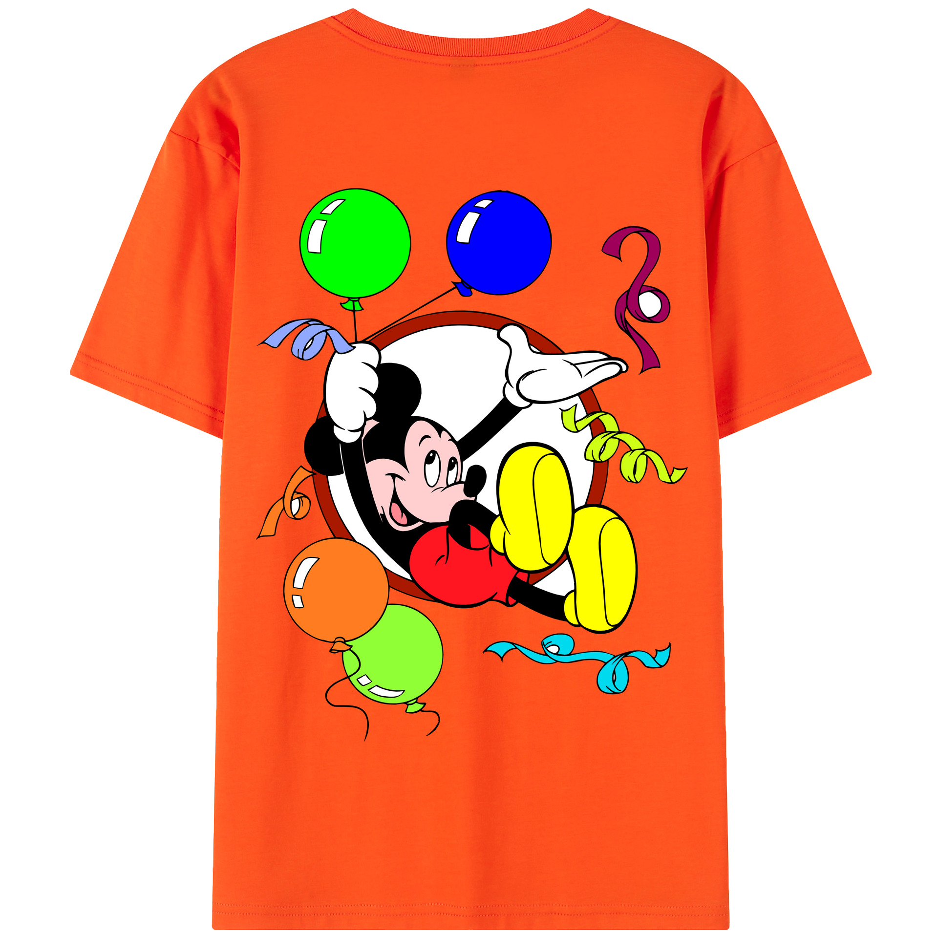（画像用） ミッキーマウス Mickey Mouse 綿100％半袖Tシャツ（背面プリント）