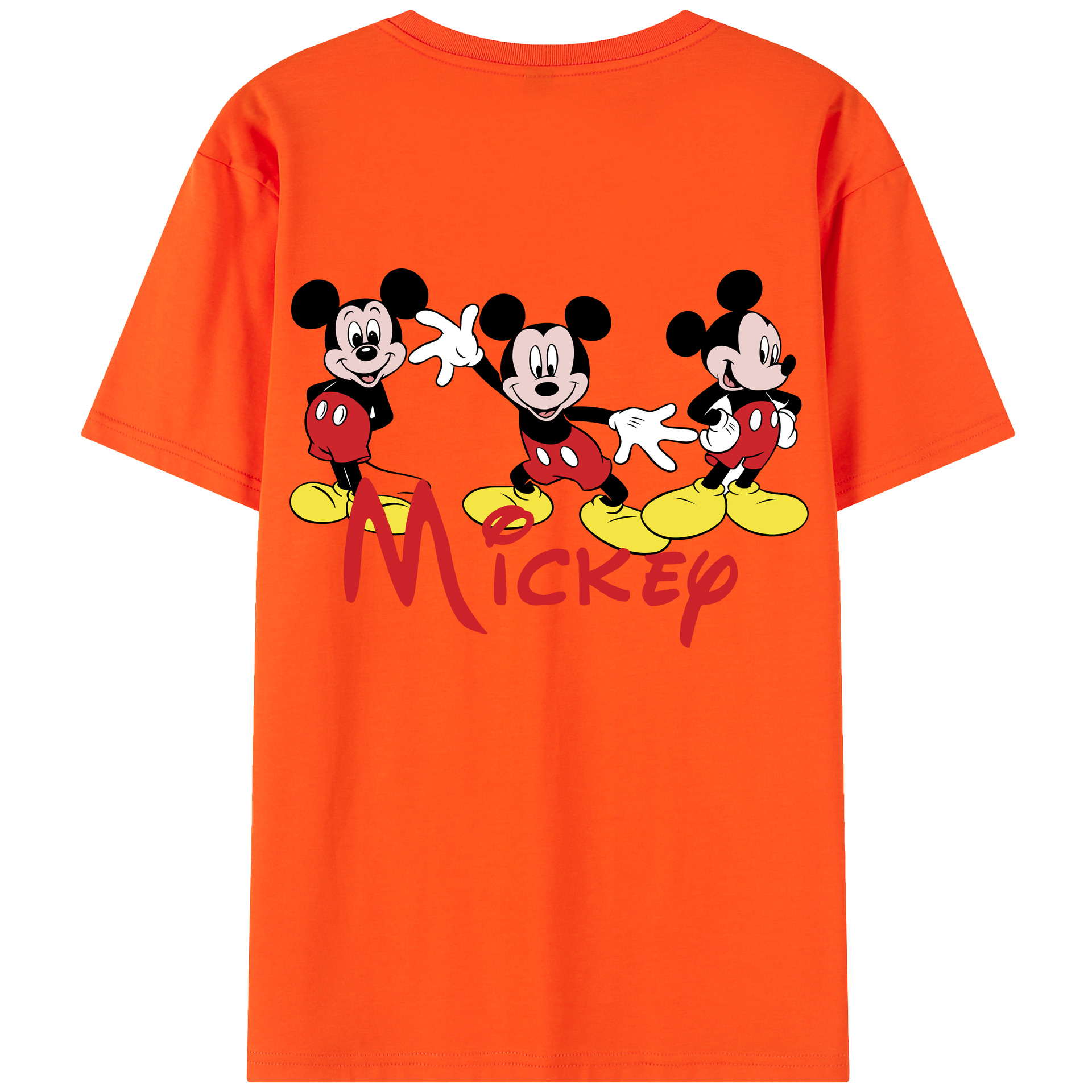 （画像用） ミッキーマウス Mickey Mouse 綿100％半袖Tシャツ（背面プリント）