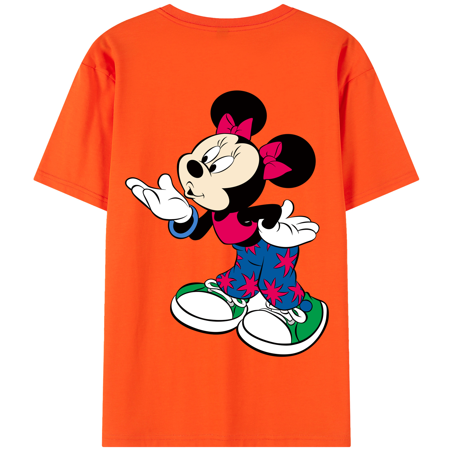 （画像用） ミッキーマウス Mickey Mouse 綿100％半袖Tシャツ（背面プリント）
