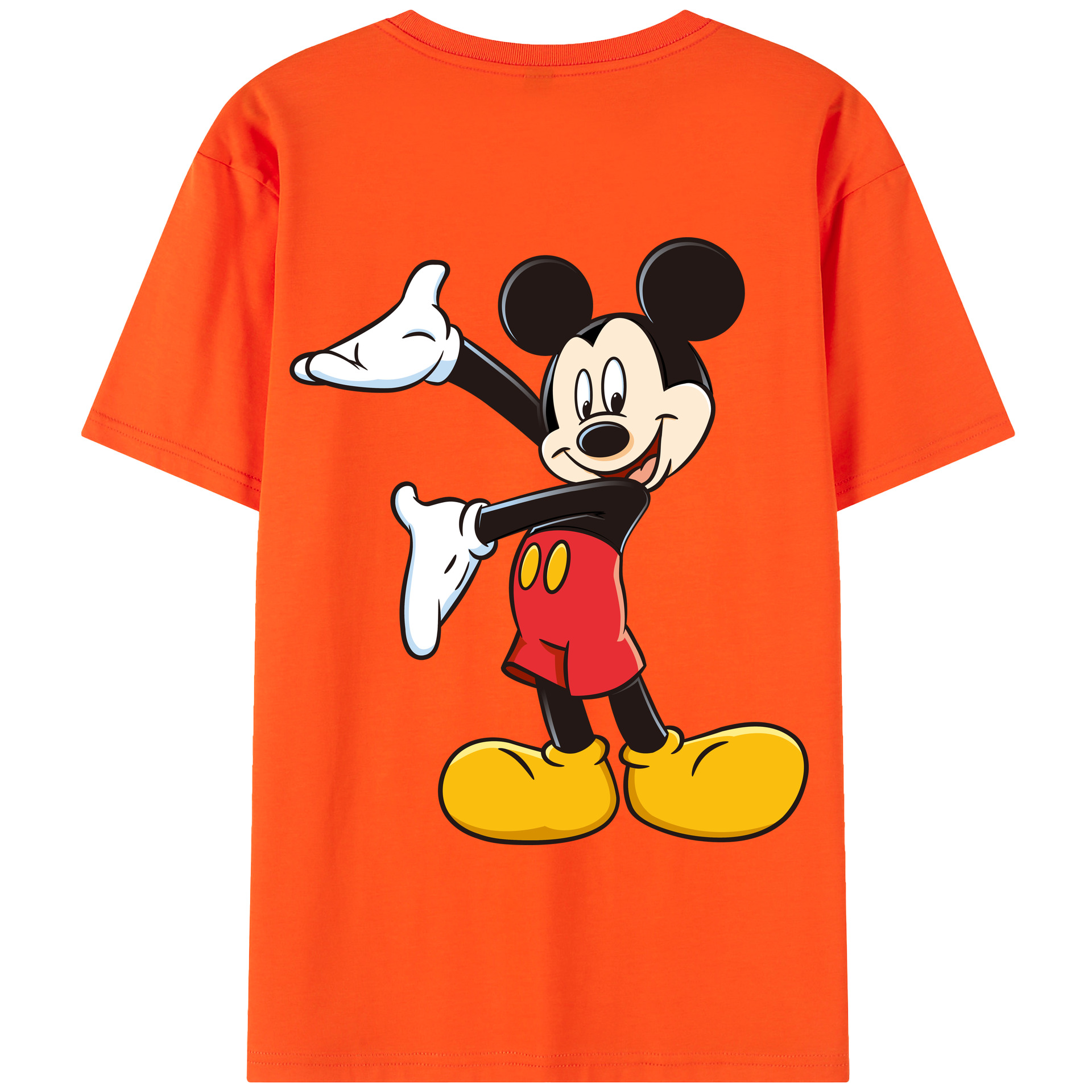 （画像用） ミッキーマウス Mickey Mouse 綿100％半袖Tシャツ（背面プリント）