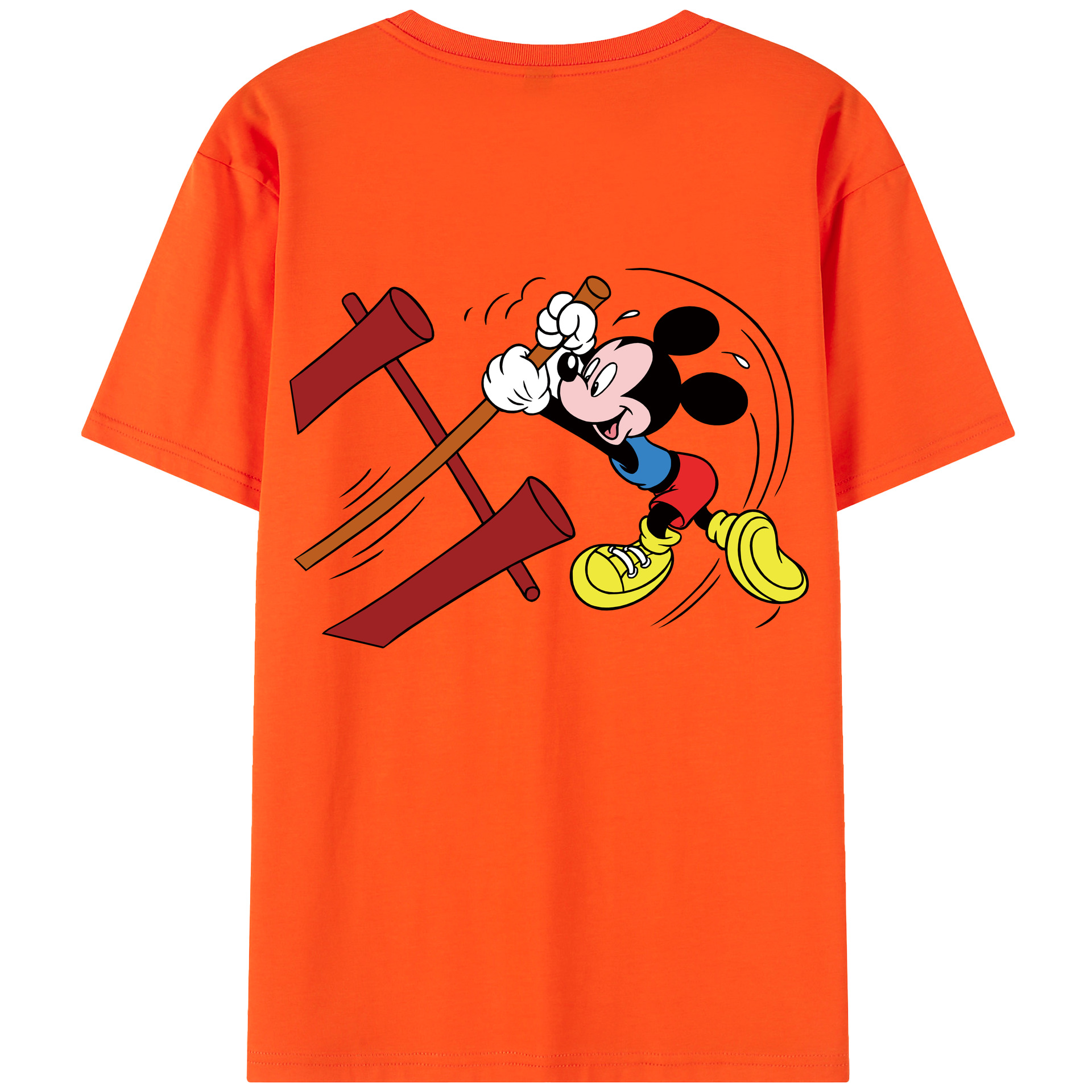 （画像用） ミッキーマウス Mickey Mouse 綿100％半袖Tシャツ（背面プリント）