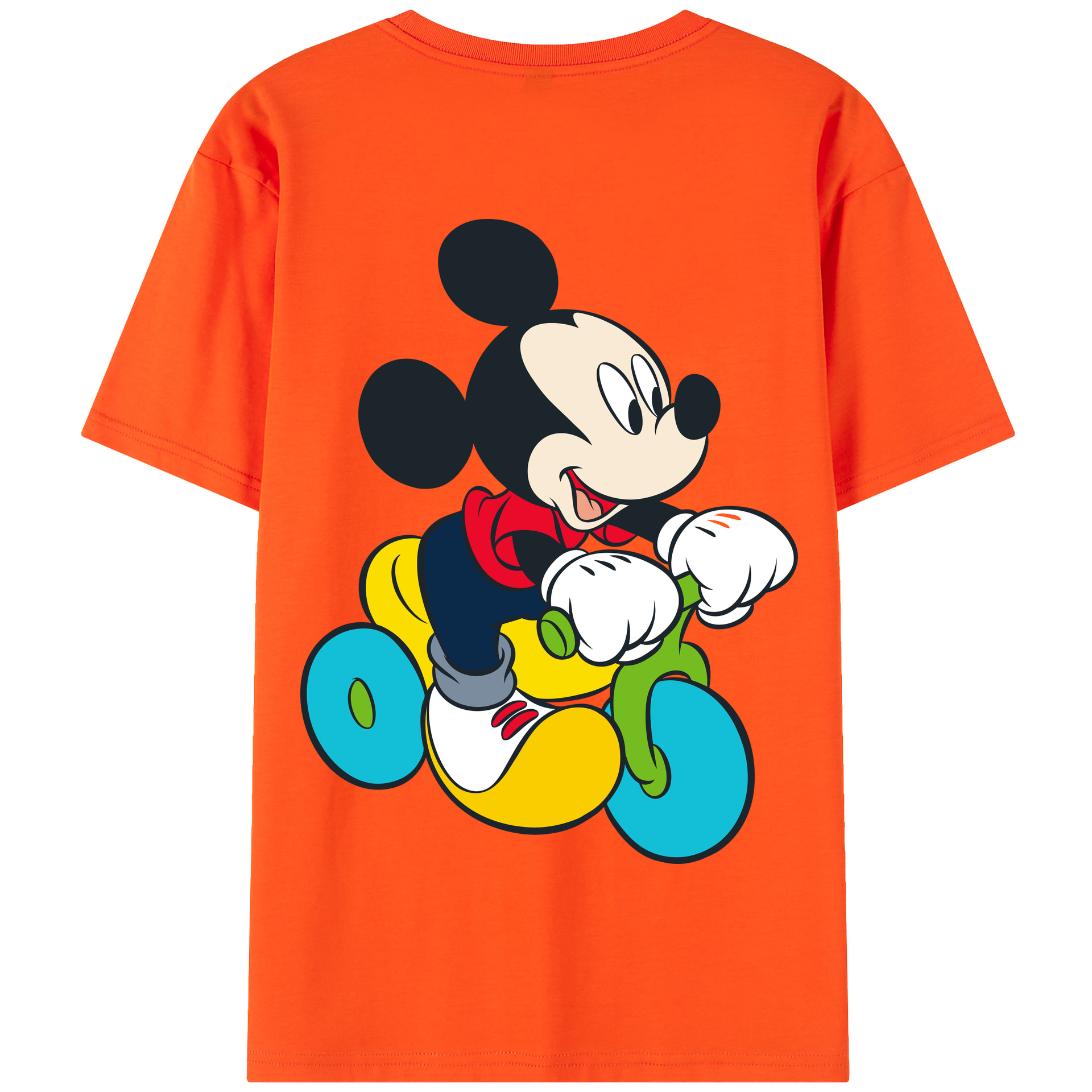 （画像用） ミッキーマウス Mickey Mouse 綿100％半袖Tシャツ（背面プリント）