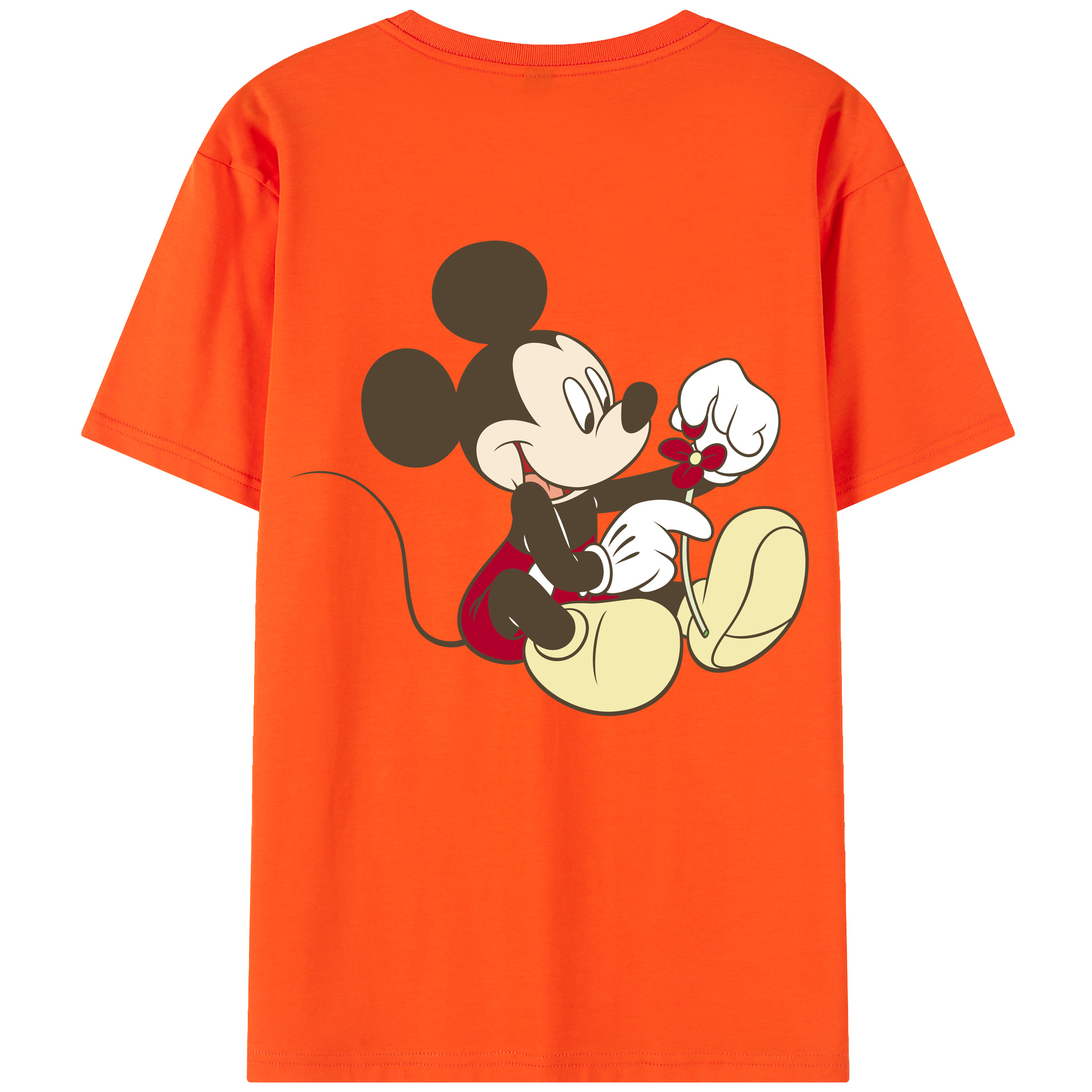 （画像用） ミッキーマウス Mickey Mouse 綿100％半袖Tシャツ（背面プリント）