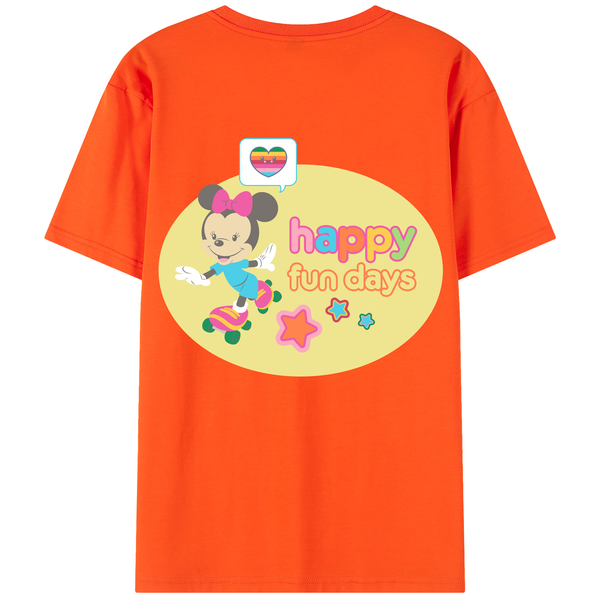 （画像用） ミッキーマウス Mickey Mouse 綿100％半袖Tシャツ（背面プリント）