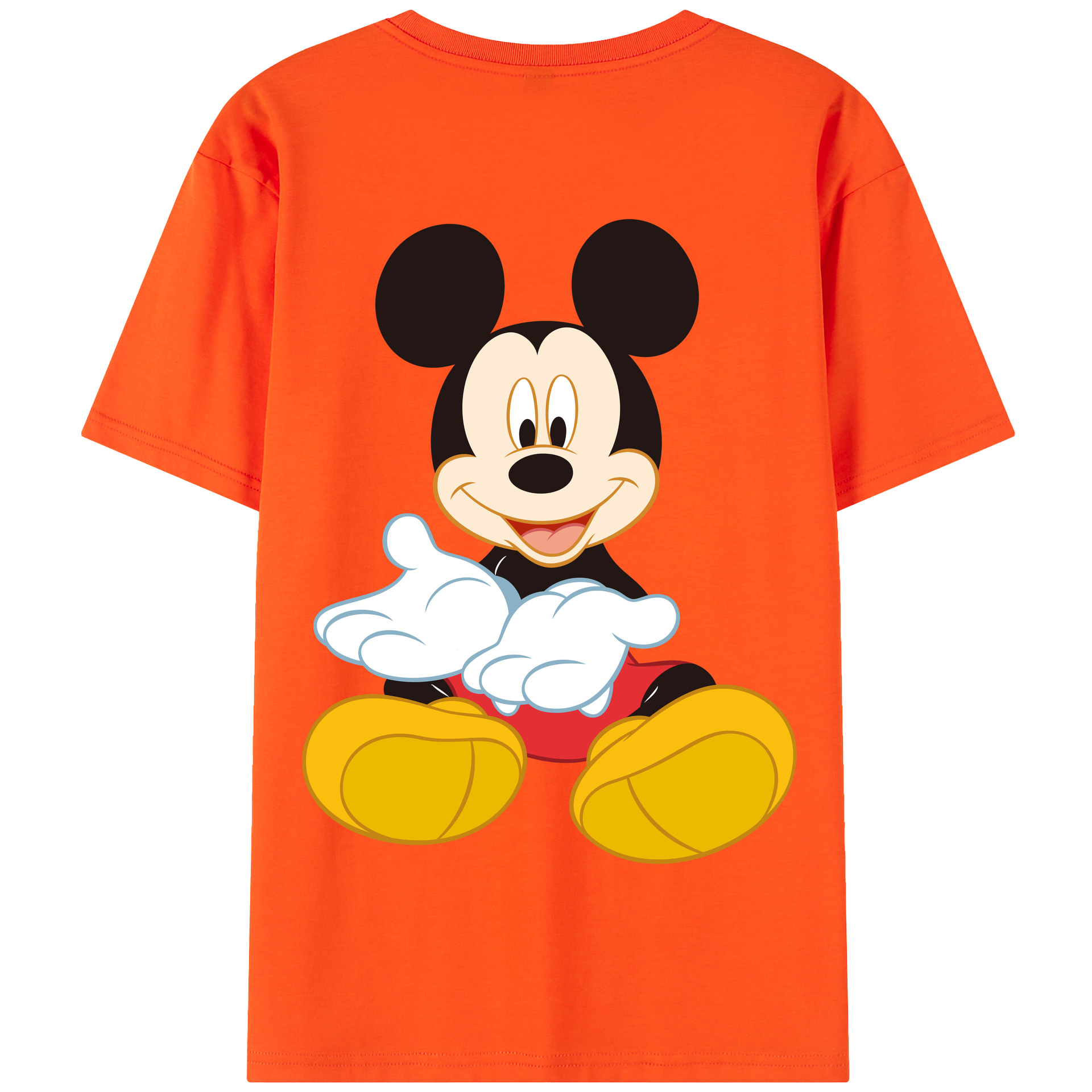 （画像用） ミッキーマウス Mickey Mouse 綿100％半袖Tシャツ（背面プリント）