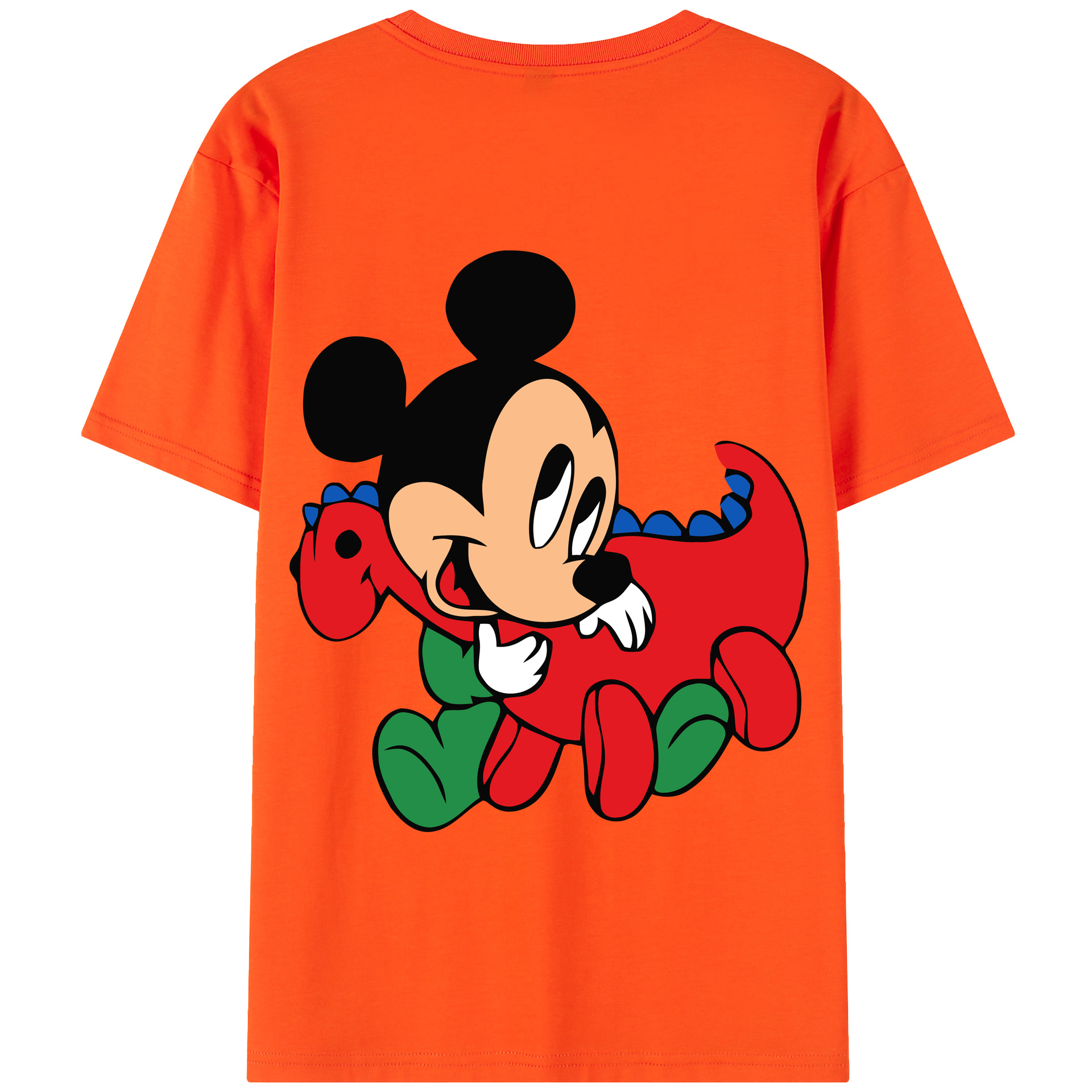 （画像用） ミッキーマウス Mickey Mouse 綿100％半袖Tシャツ（背面プリント）