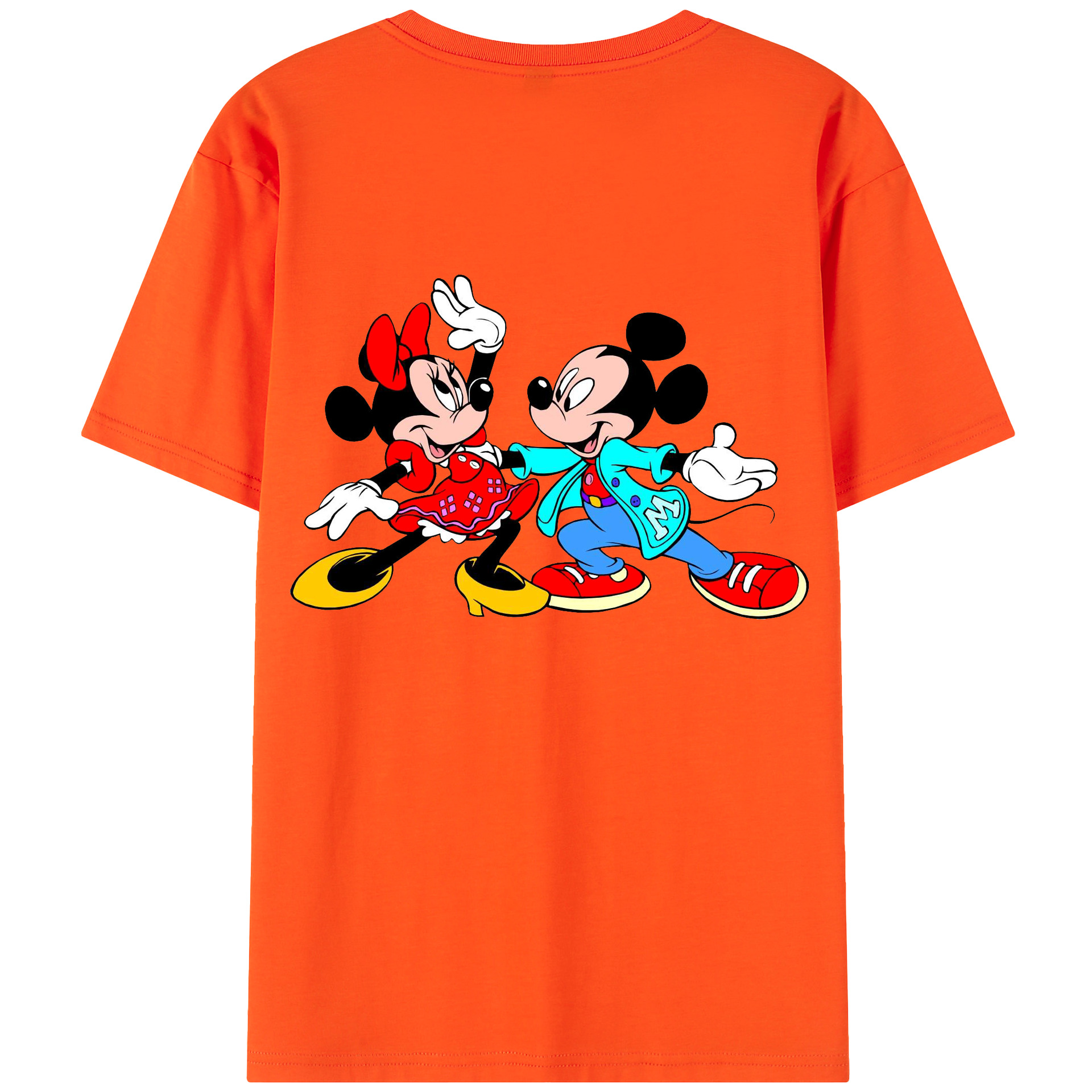 （画像用） ミッキーマウス Mickey Mouse 綿100％半袖Tシャツ（背面プリント）