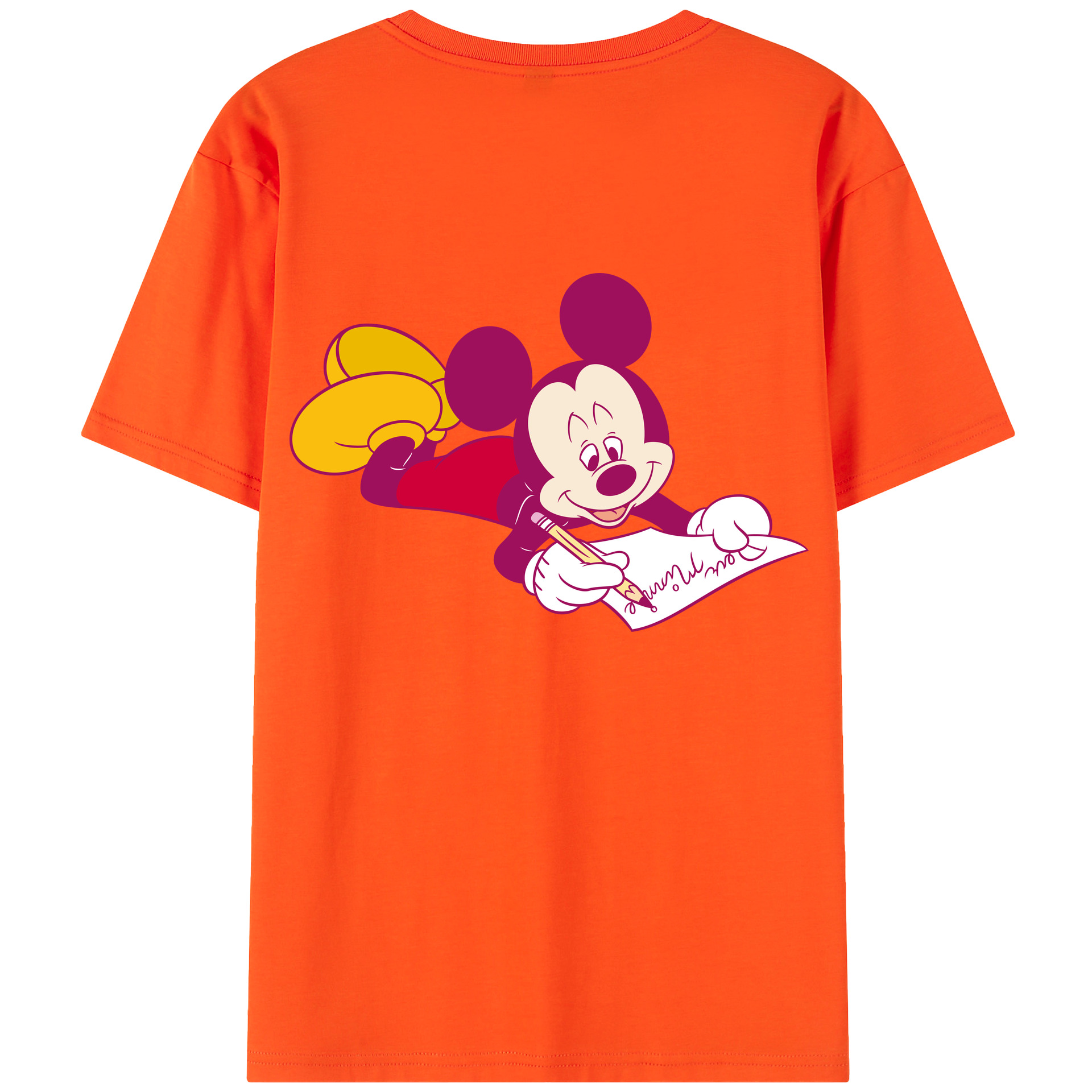 （画像用） ミッキーマウス Mickey Mouse 綿100％半袖Tシャツ（背面プリント）