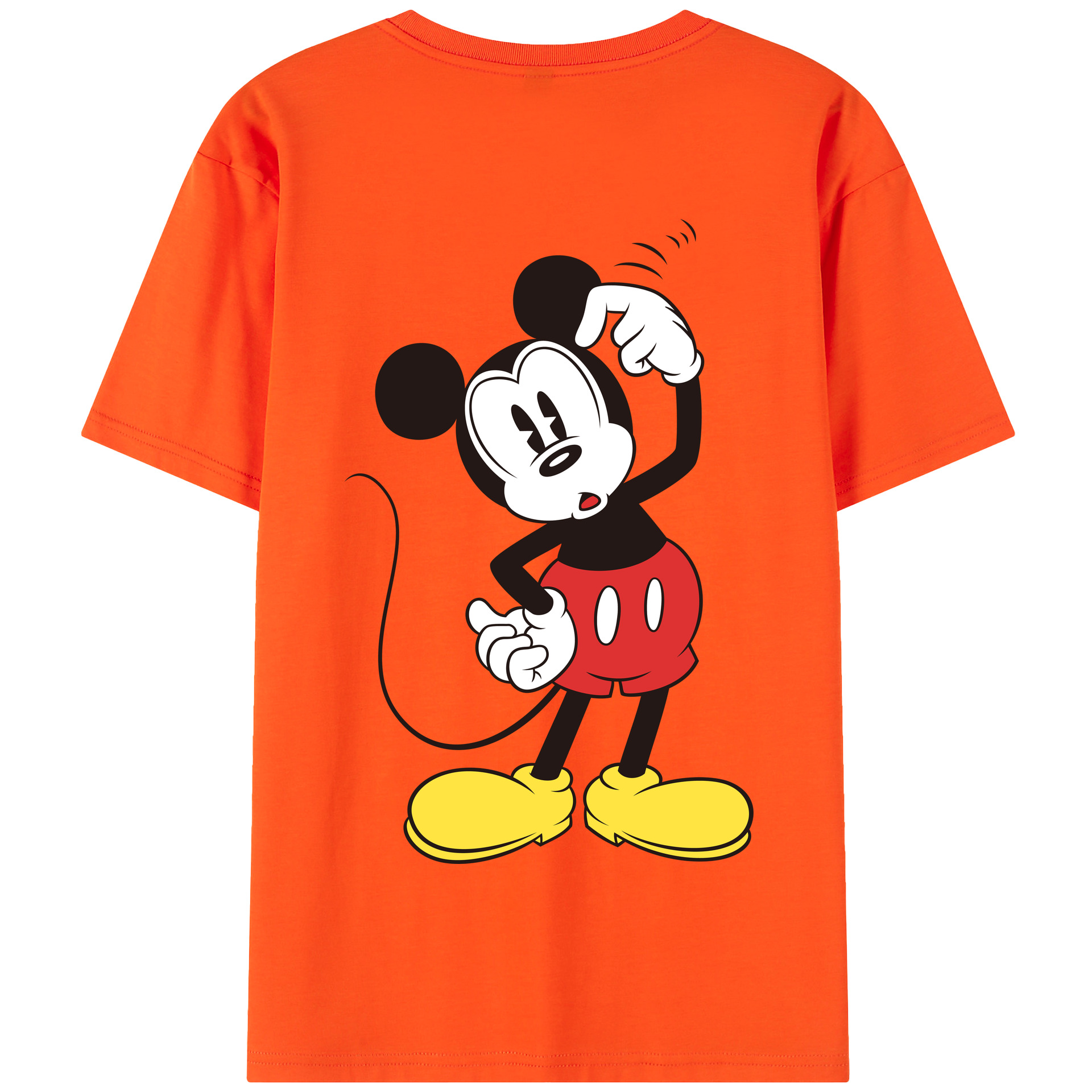 （画像用） ミッキーマウス Mickey Mouse 綿100％半袖Tシャツ（背面プリント）