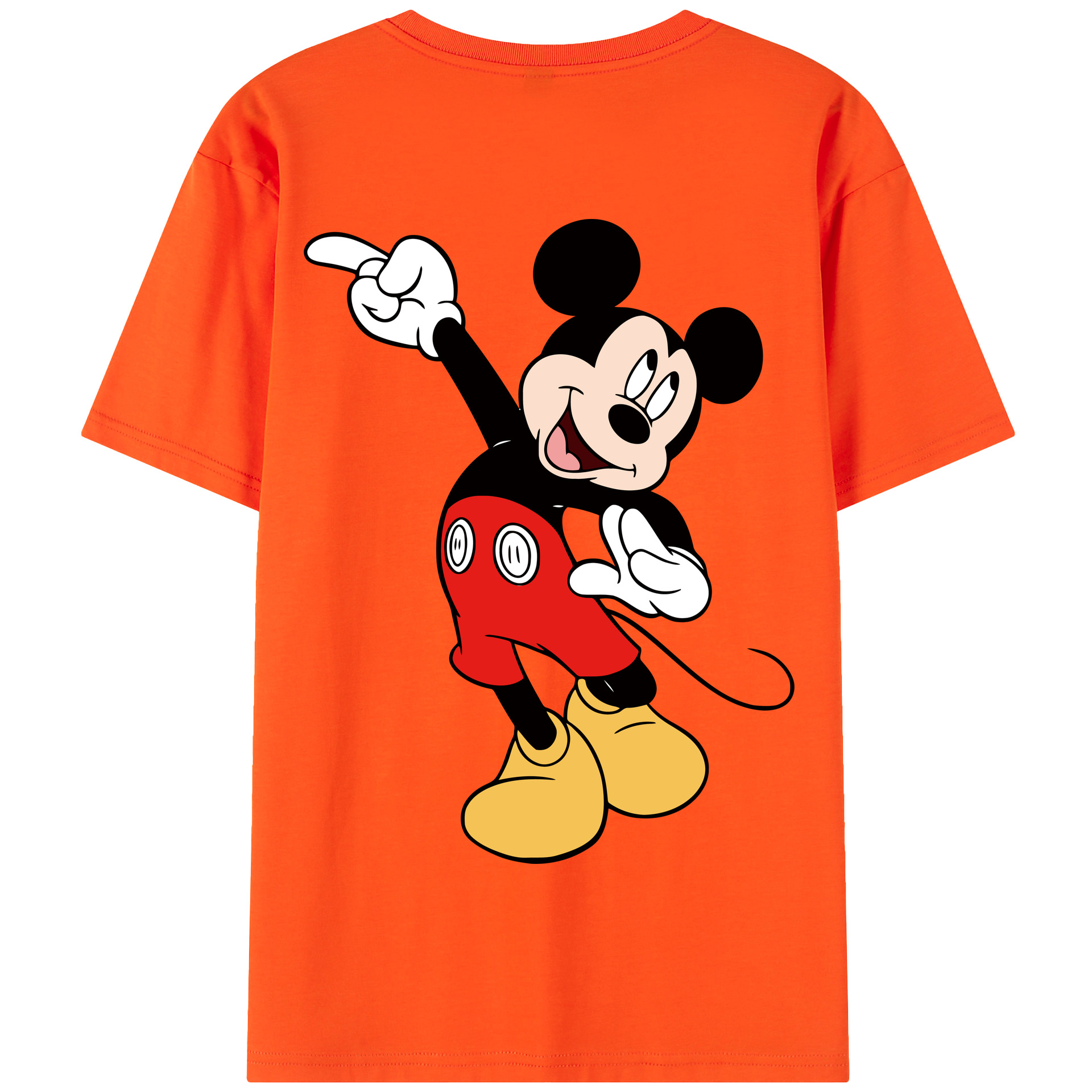 （画像用） ミッキーマウス Mickey Mouse 綿100％半袖Tシャツ（背面プリント）