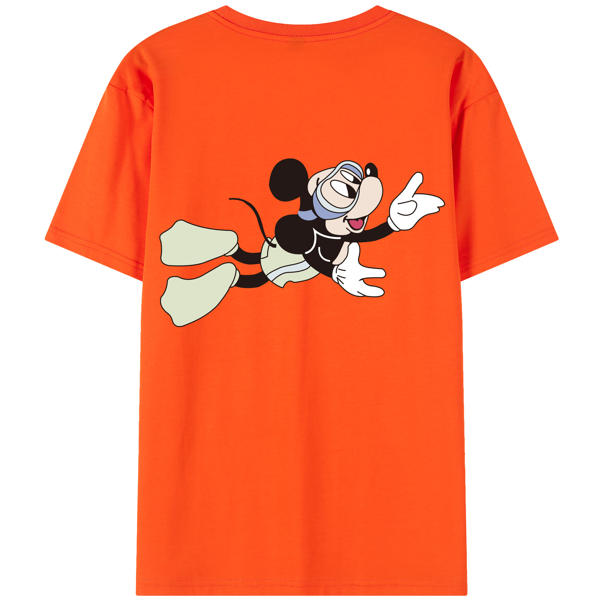 （画像用） ミッキーマウス Mickey Mouse 綿100％半袖Tシャツ（背面プリント）
