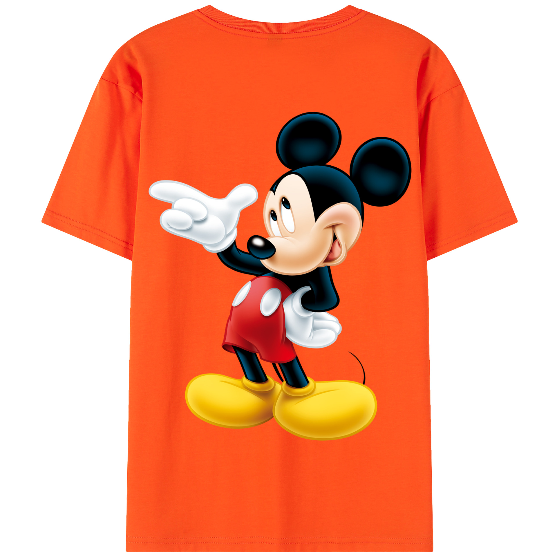 （画像用） ミッキーマウス Mickey Mouse 綿100％半袖Tシャツ（背面プリント）