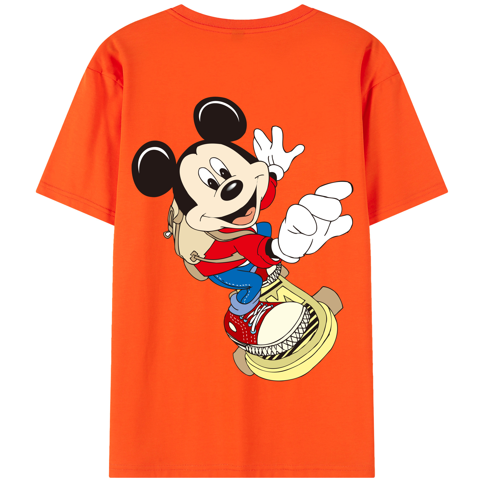 （画像用） ミッキーマウス Mickey Mouse 綿100％半袖Tシャツ（背面プリント）