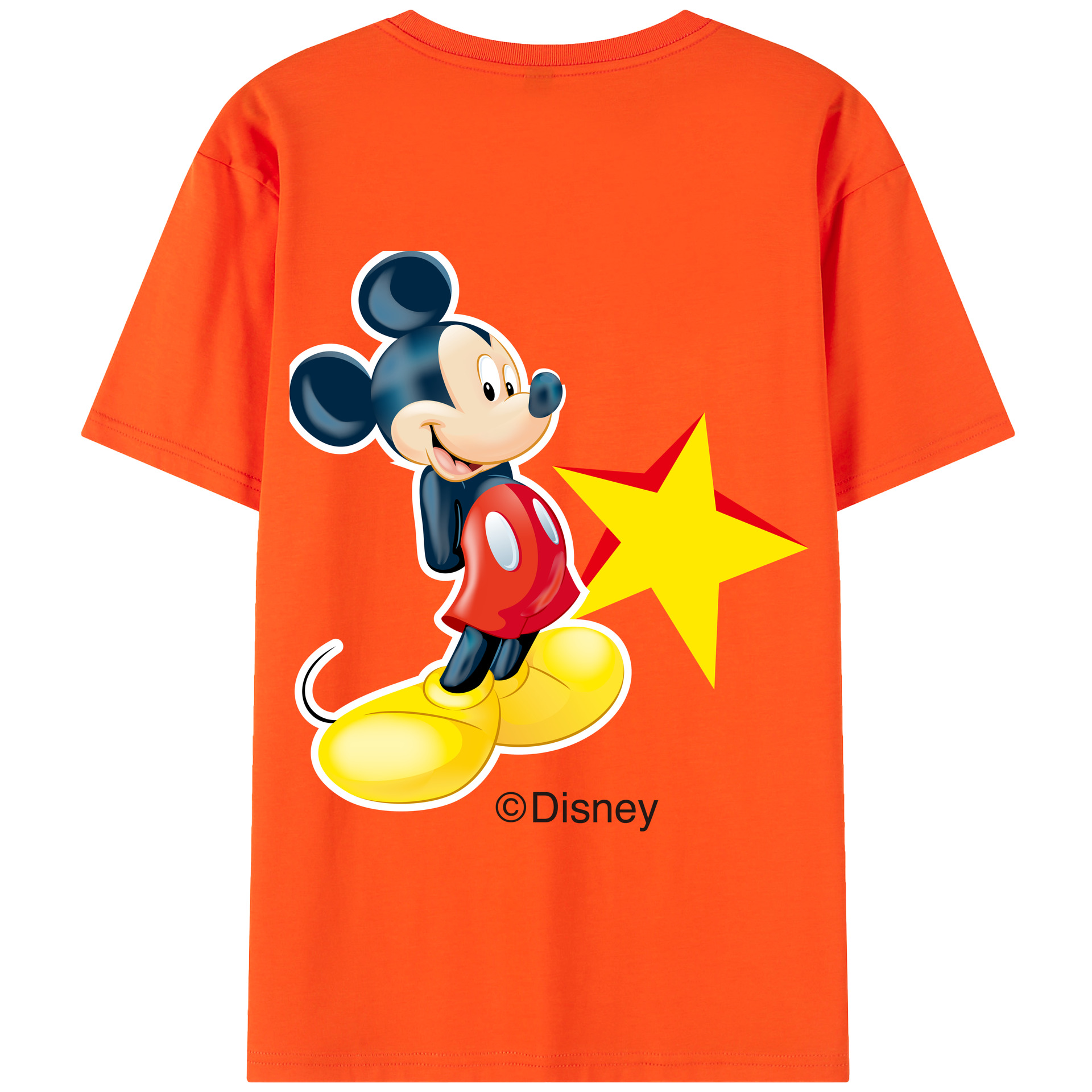 （画像用） ミッキーマウス Mickey Mouse 綿100％半袖Tシャツ（背面プリント）