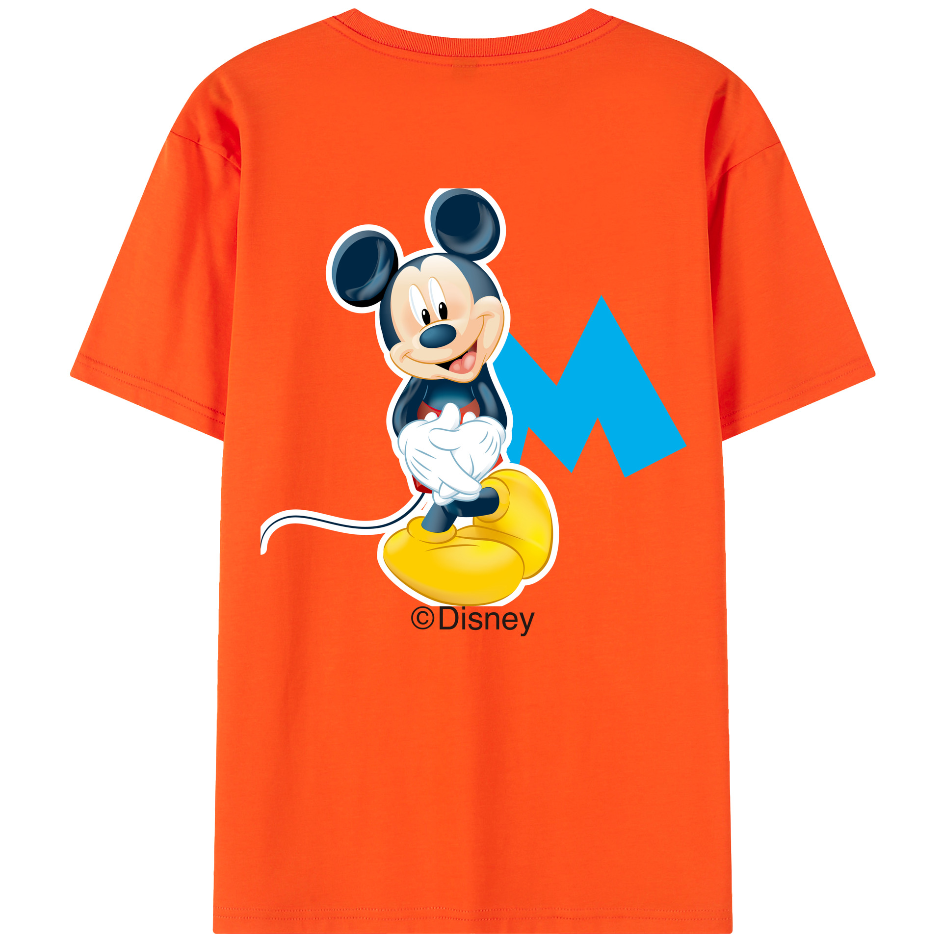 （画像用） ミッキーマウス Mickey Mouse 綿100％半袖Tシャツ（背面プリント）