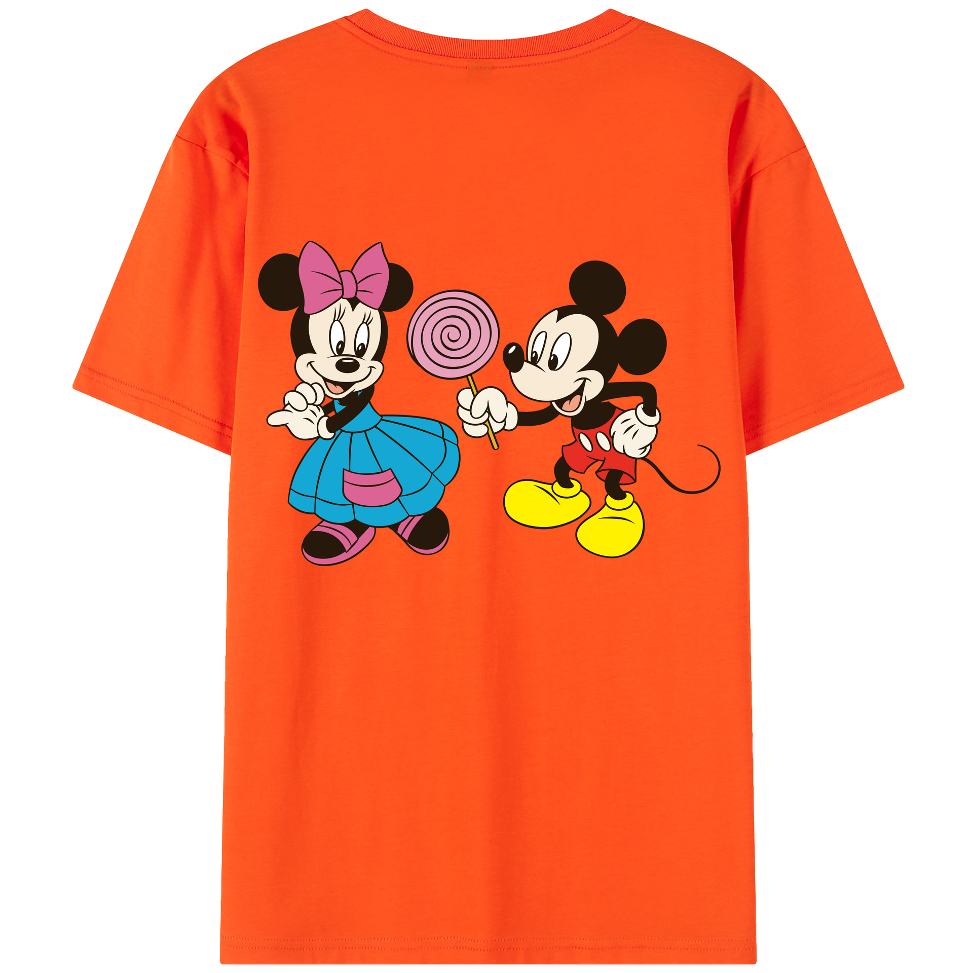（画像用） ミッキーマウス Mickey Mouse 綿100％半袖Tシャツ（背面プリント）