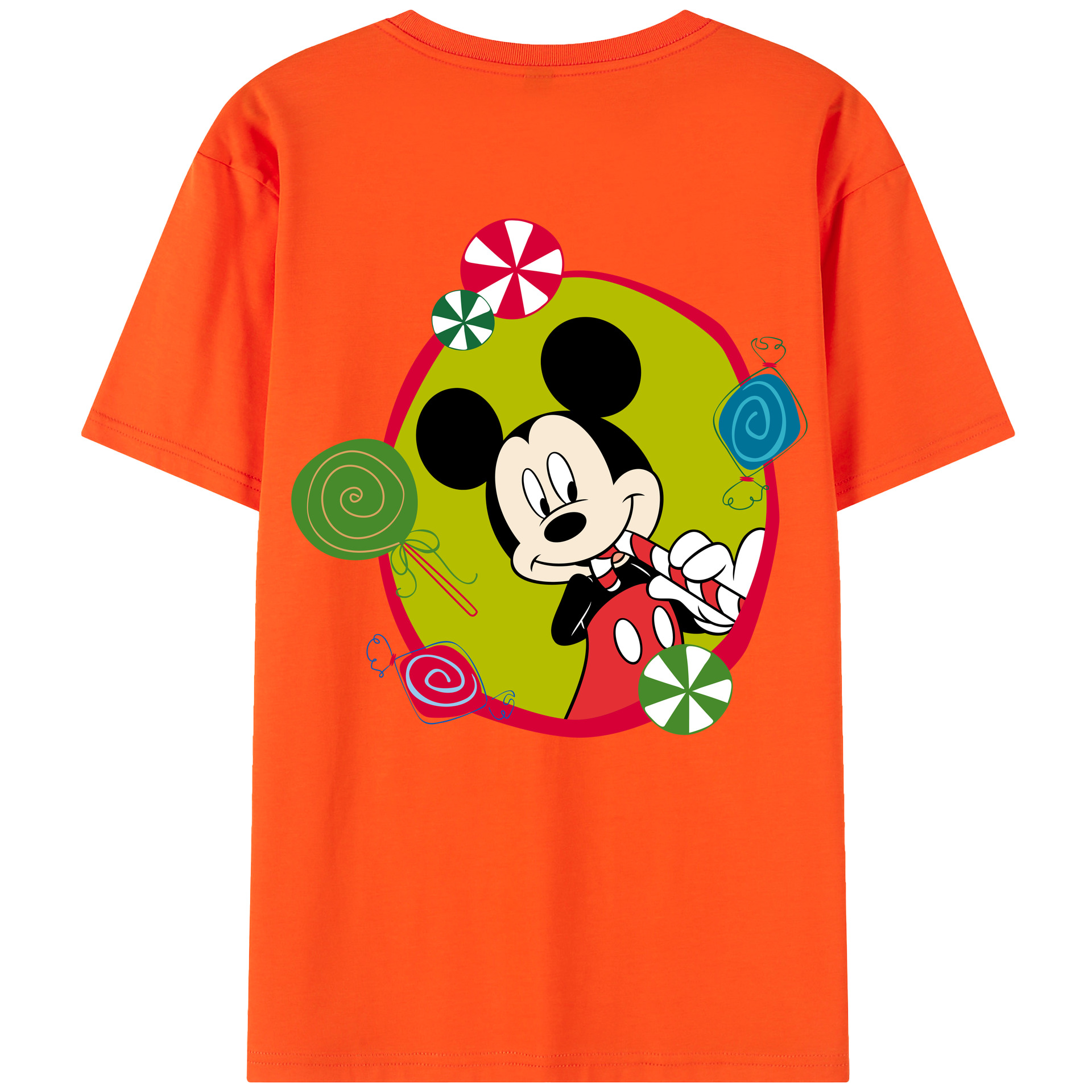 （画像用） ミッキーマウス Mickey Mouse 綿100％半袖Tシャツ（背面プリント）